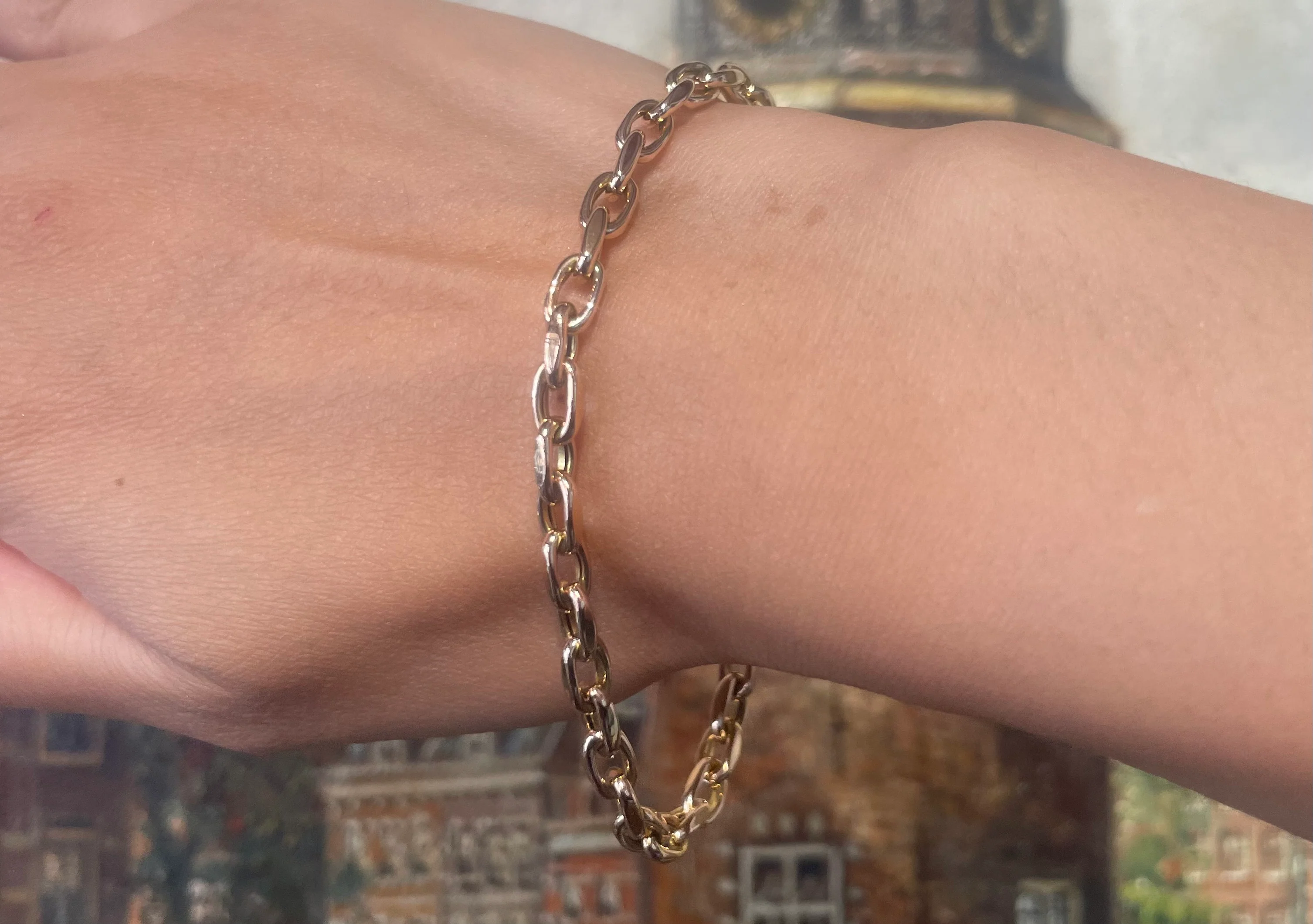14 carat gold link bracelet - Image 6