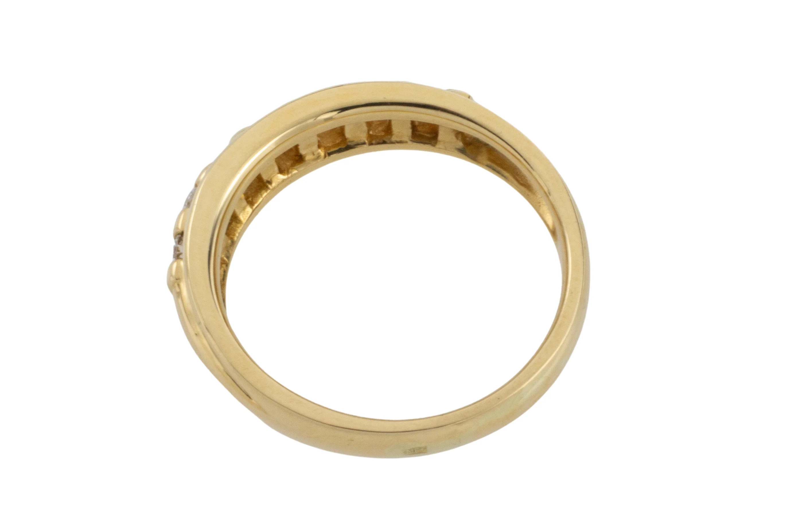 18 carat gold band with brilliant cut diamonds - Image 5