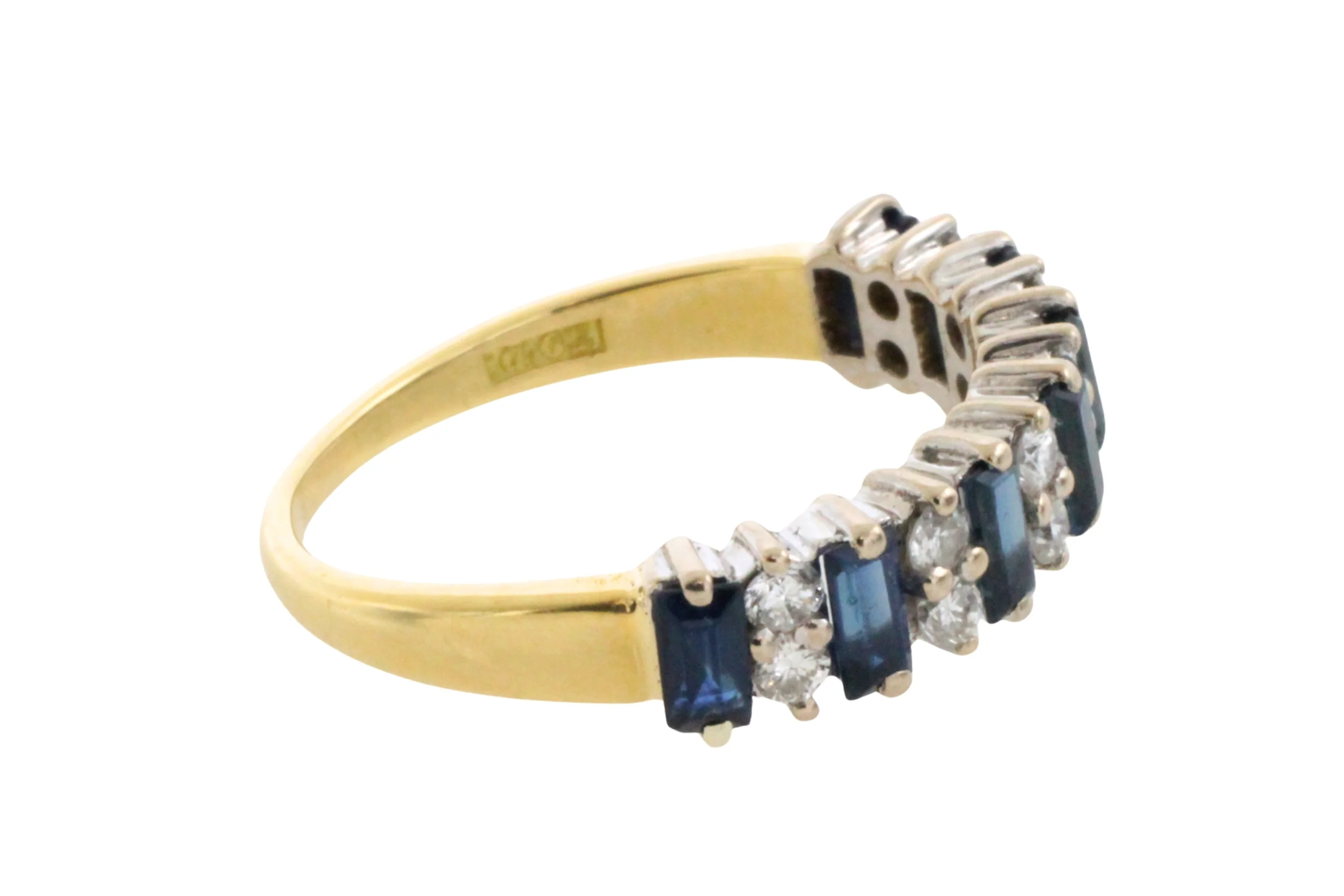 18 carat gold sapphire and diamond ring - Image 5