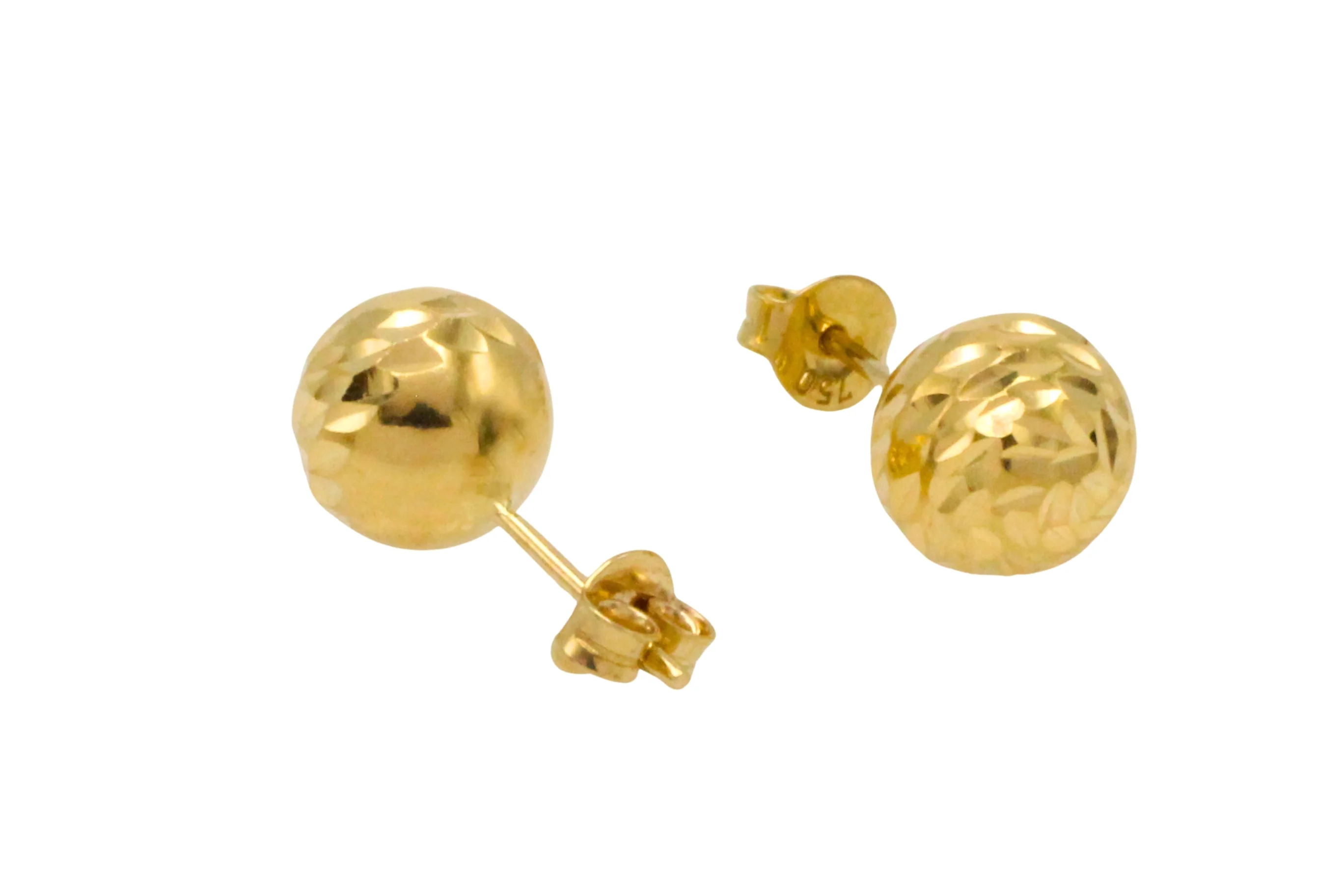 18 carat gold sphere stud earrings - Image 4