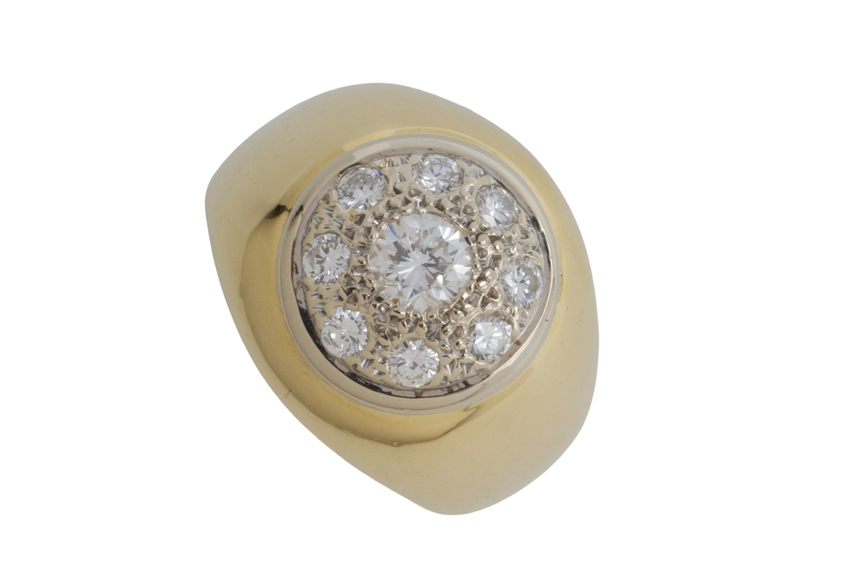 18 carat white and yellow gold diamond ring - Image 3