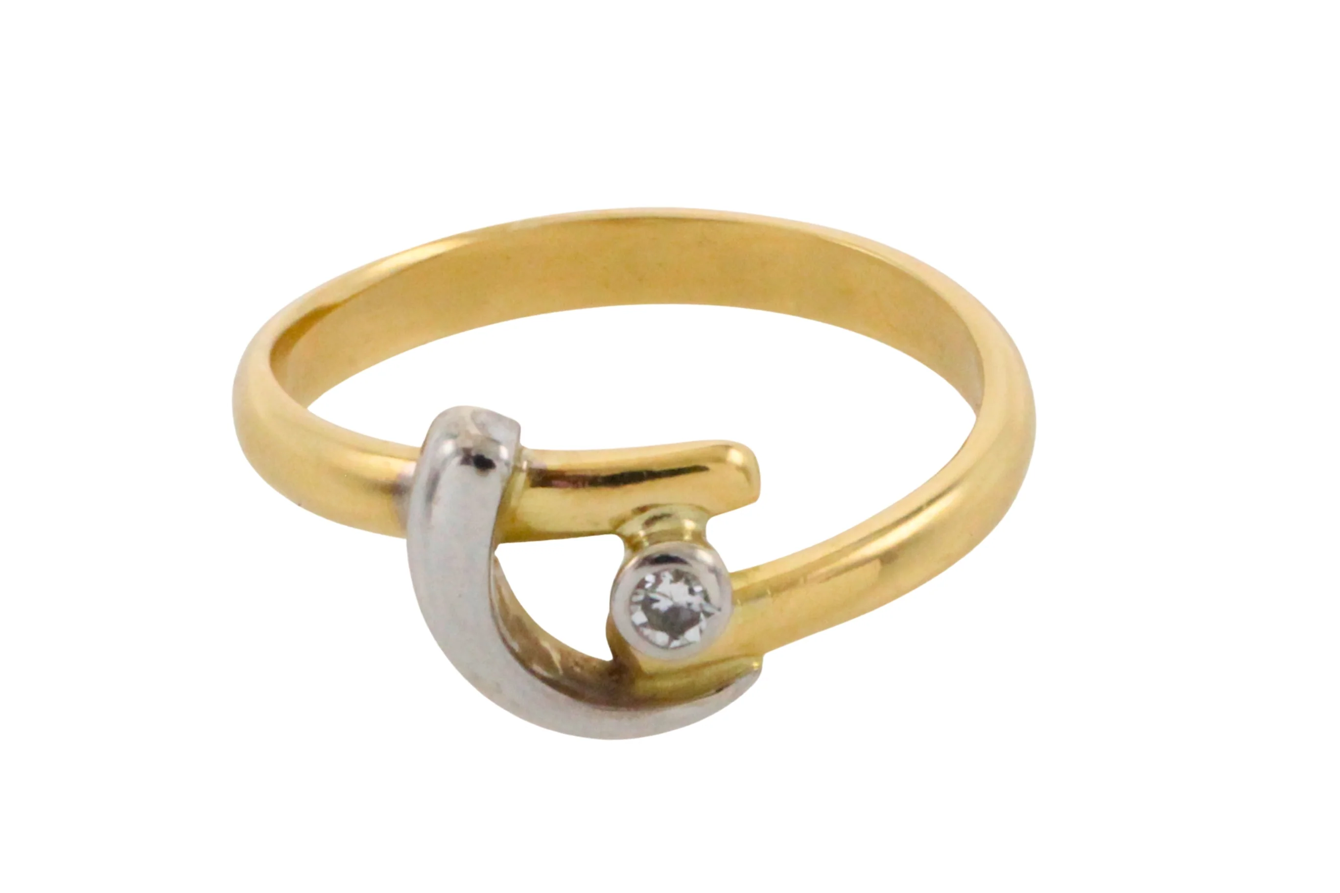 18 carat white and yellow gold diamond ring - Image 3