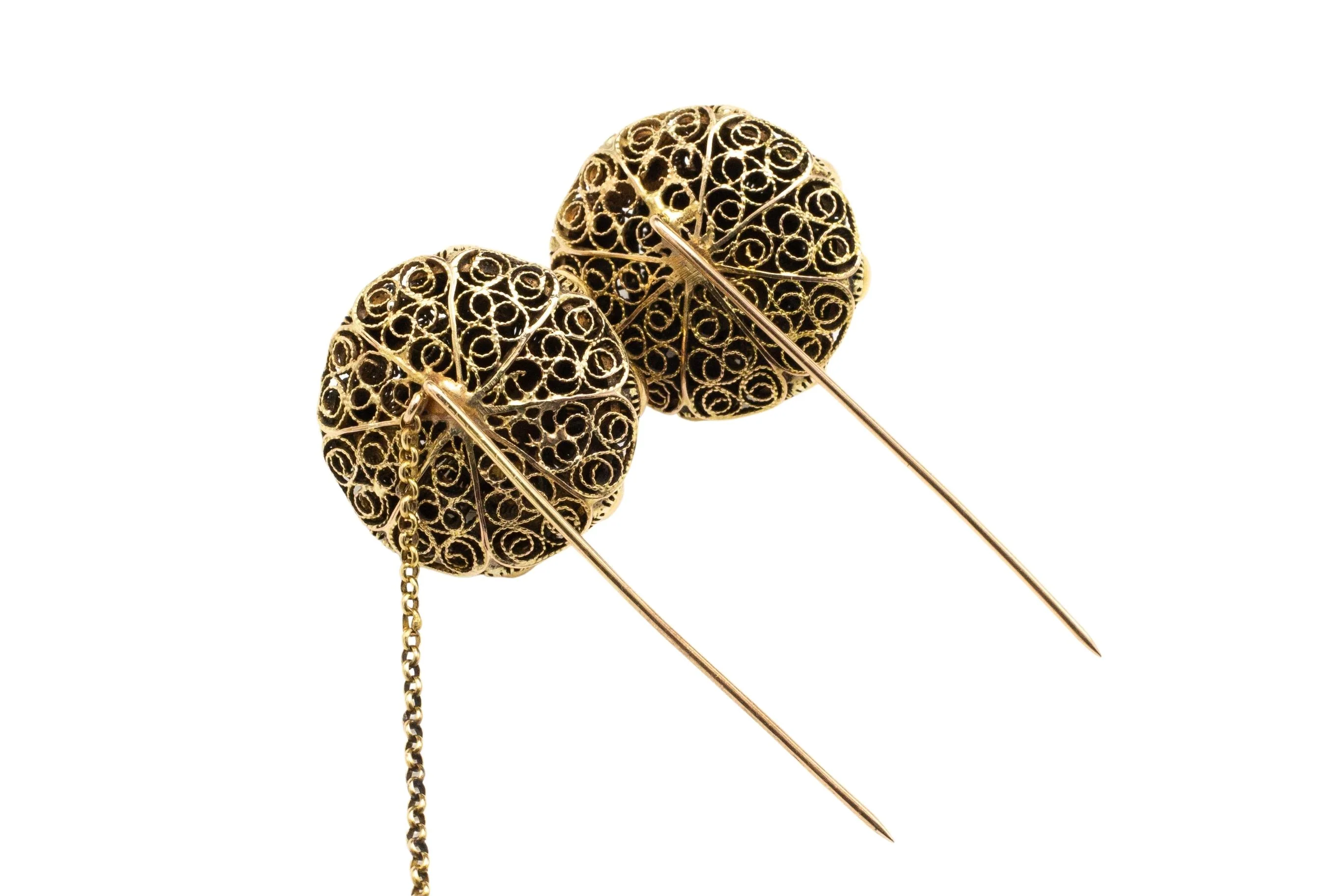 A large pair of antique Dutch gold buttons - Image 3