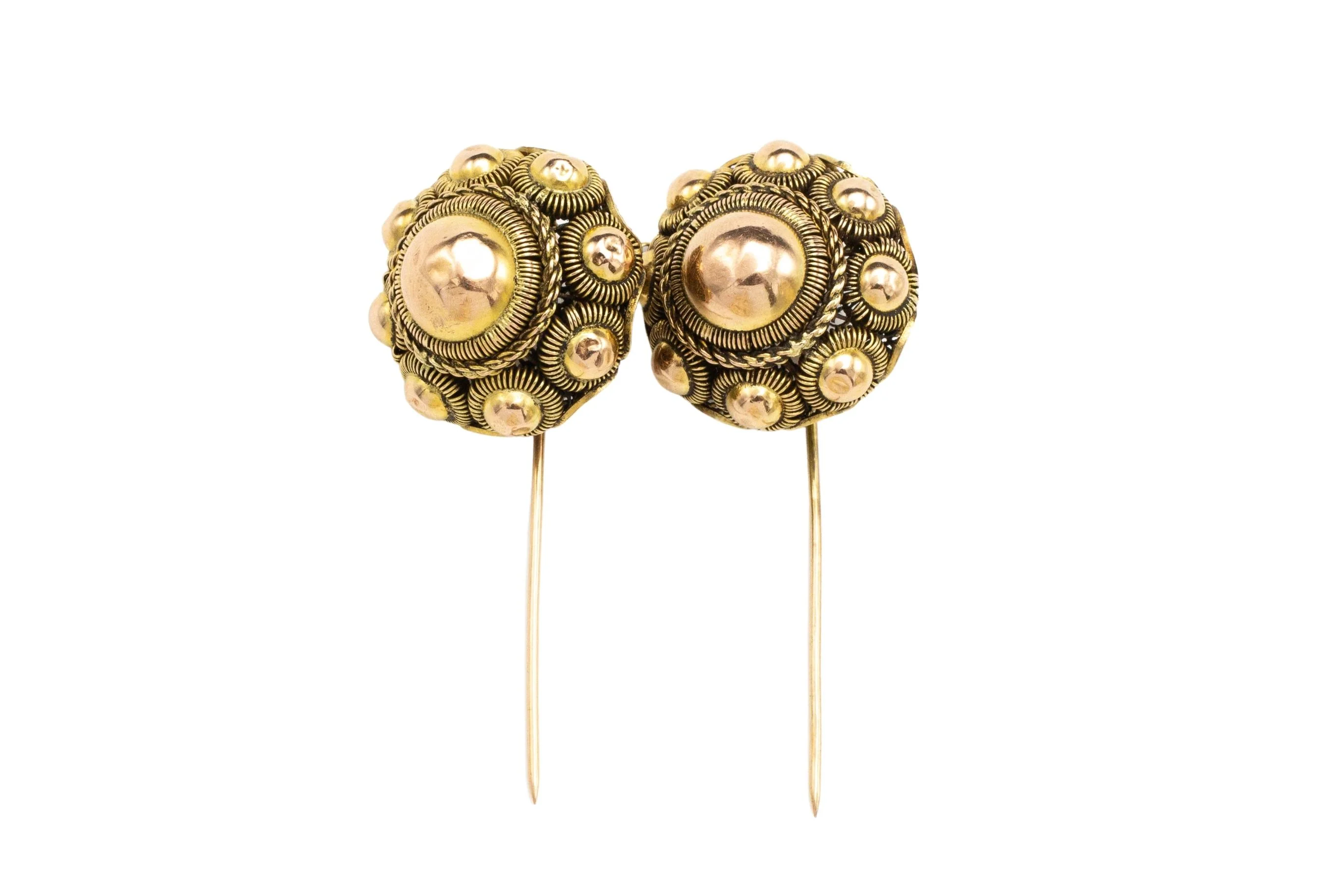 A large pair of antique Dutch gold buttons - Image 4