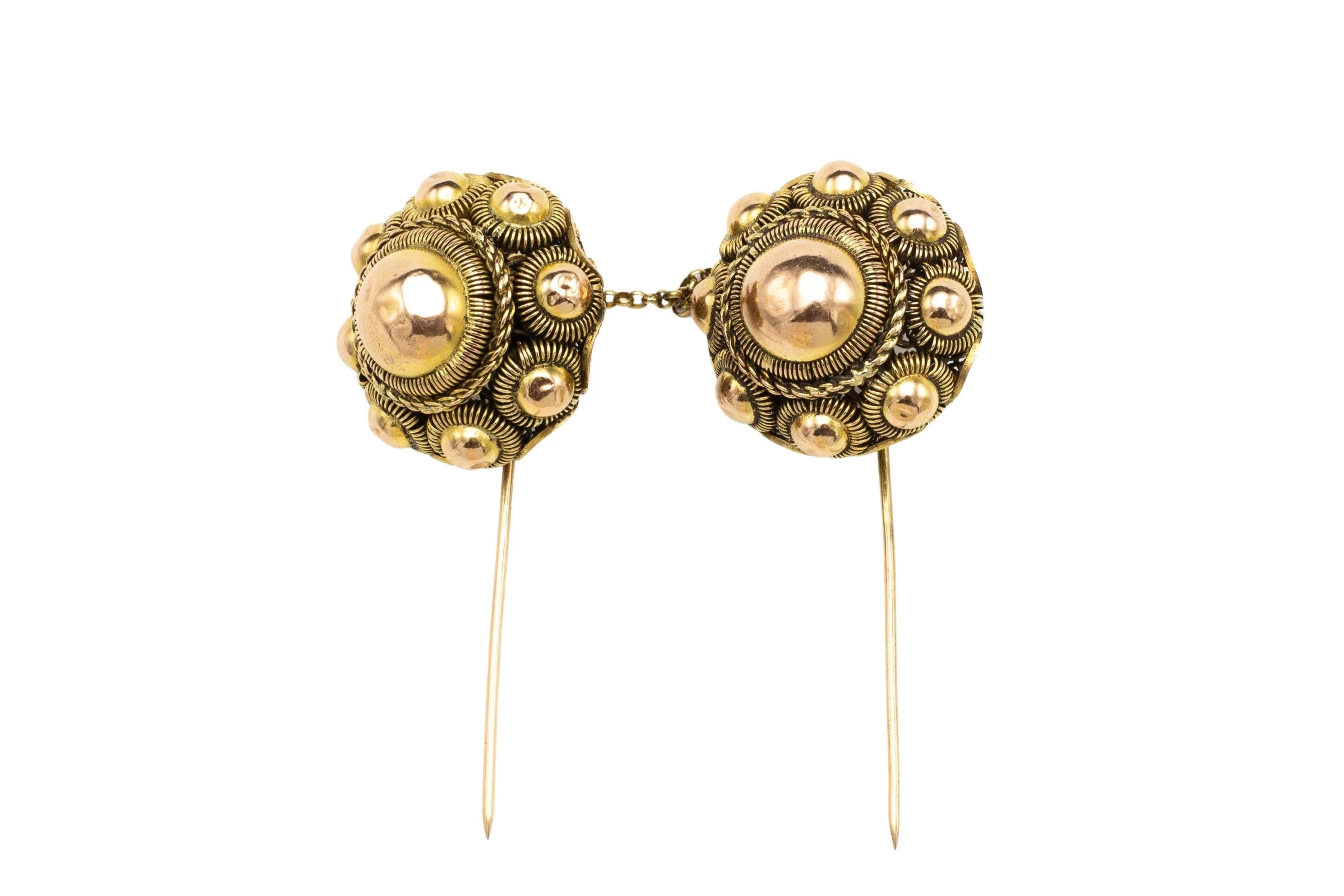 A large pair of antique Dutch gold buttons - Image 5