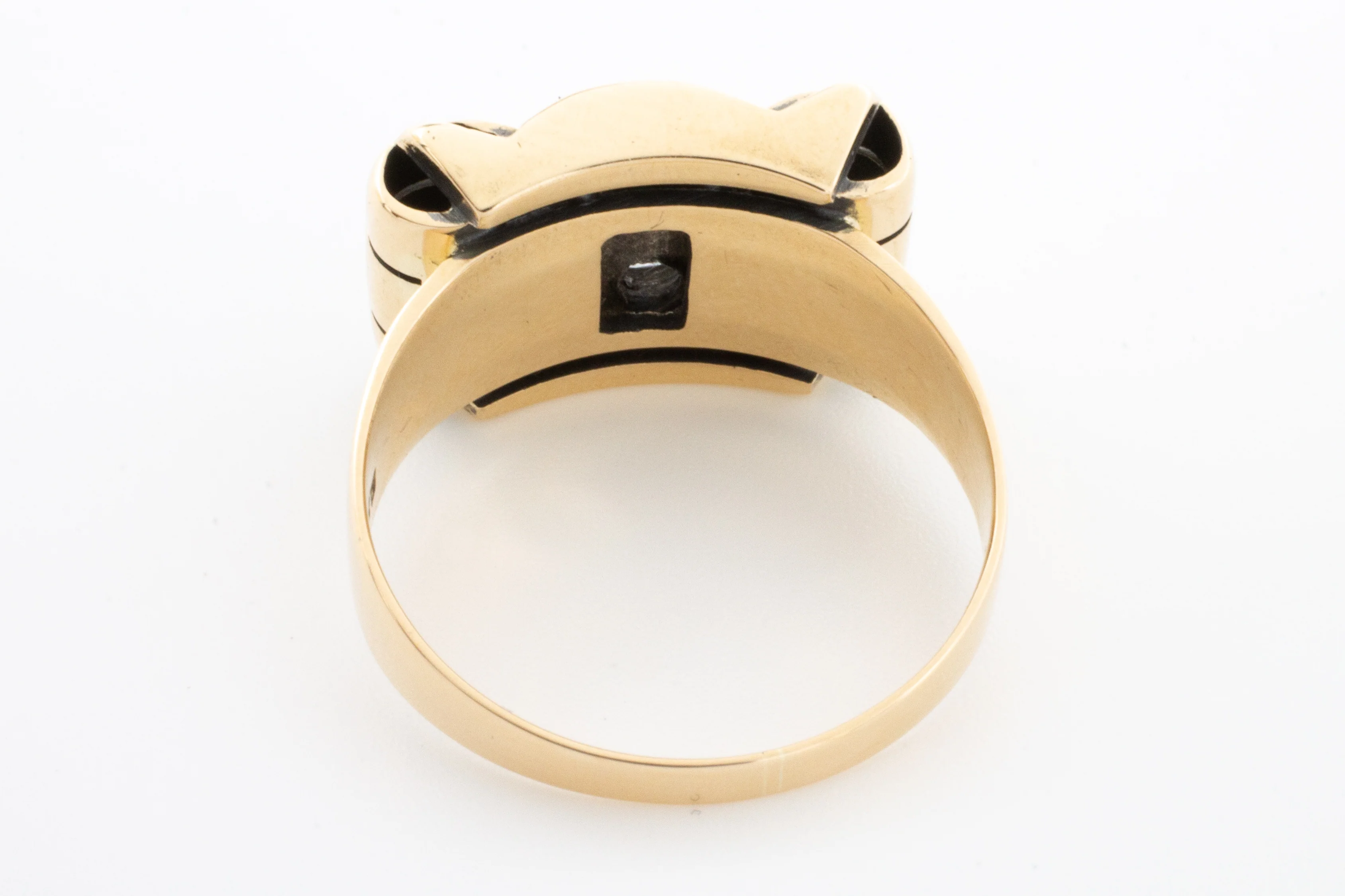 Retro gold ring with old cut diamonds - Image 5