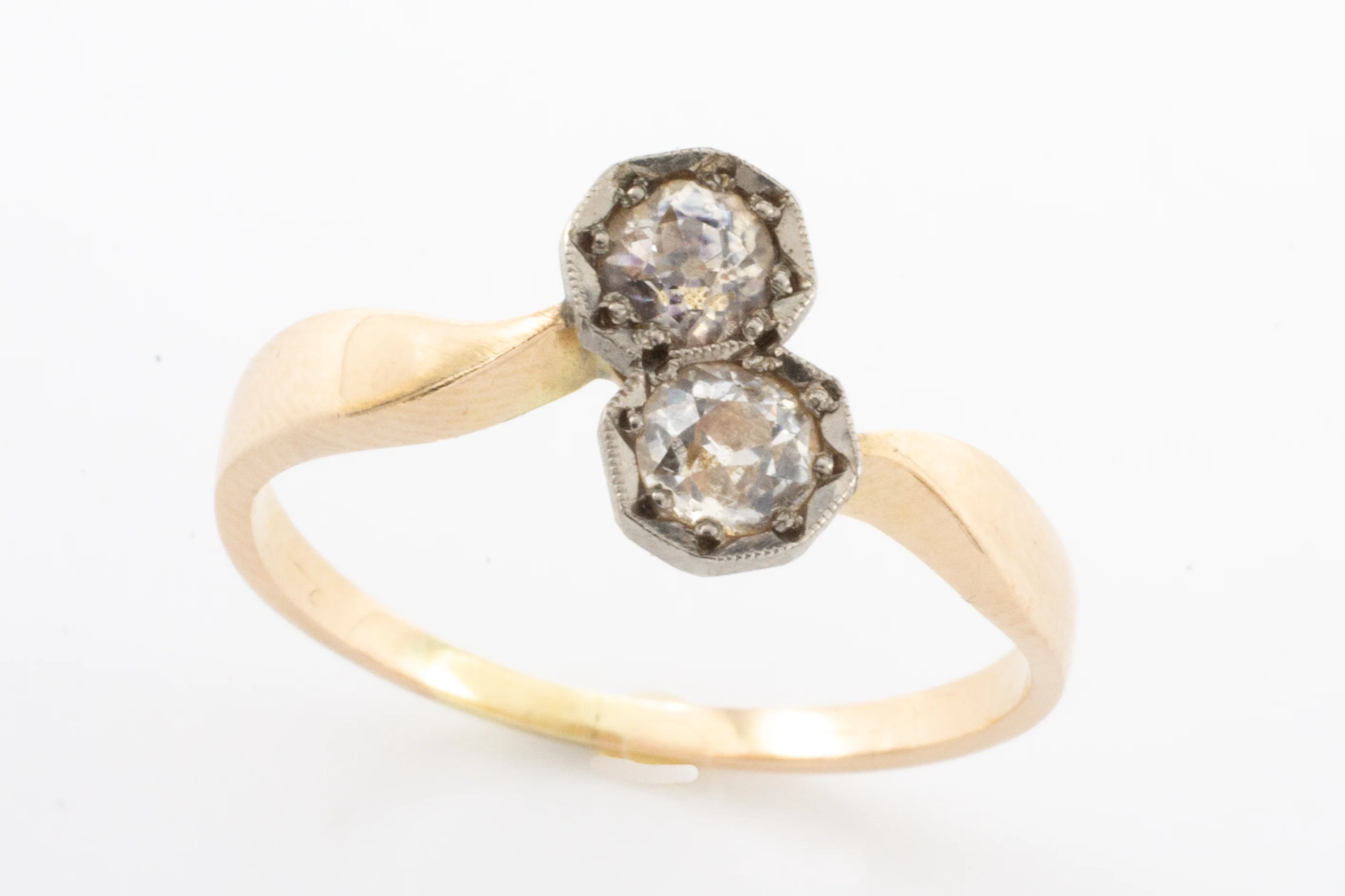 Antique old cut diamond toi et moi ring - Image 3