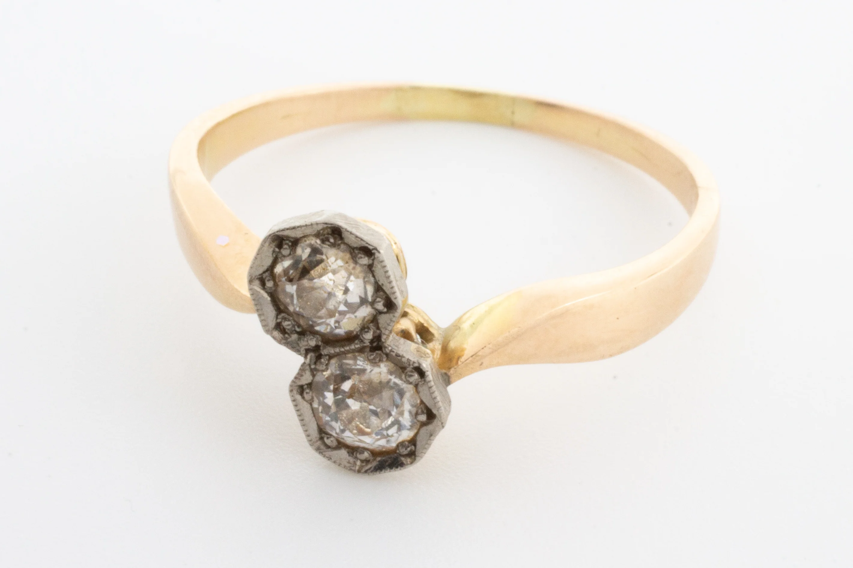 Antique old cut diamond toi et moi ring - Image 4