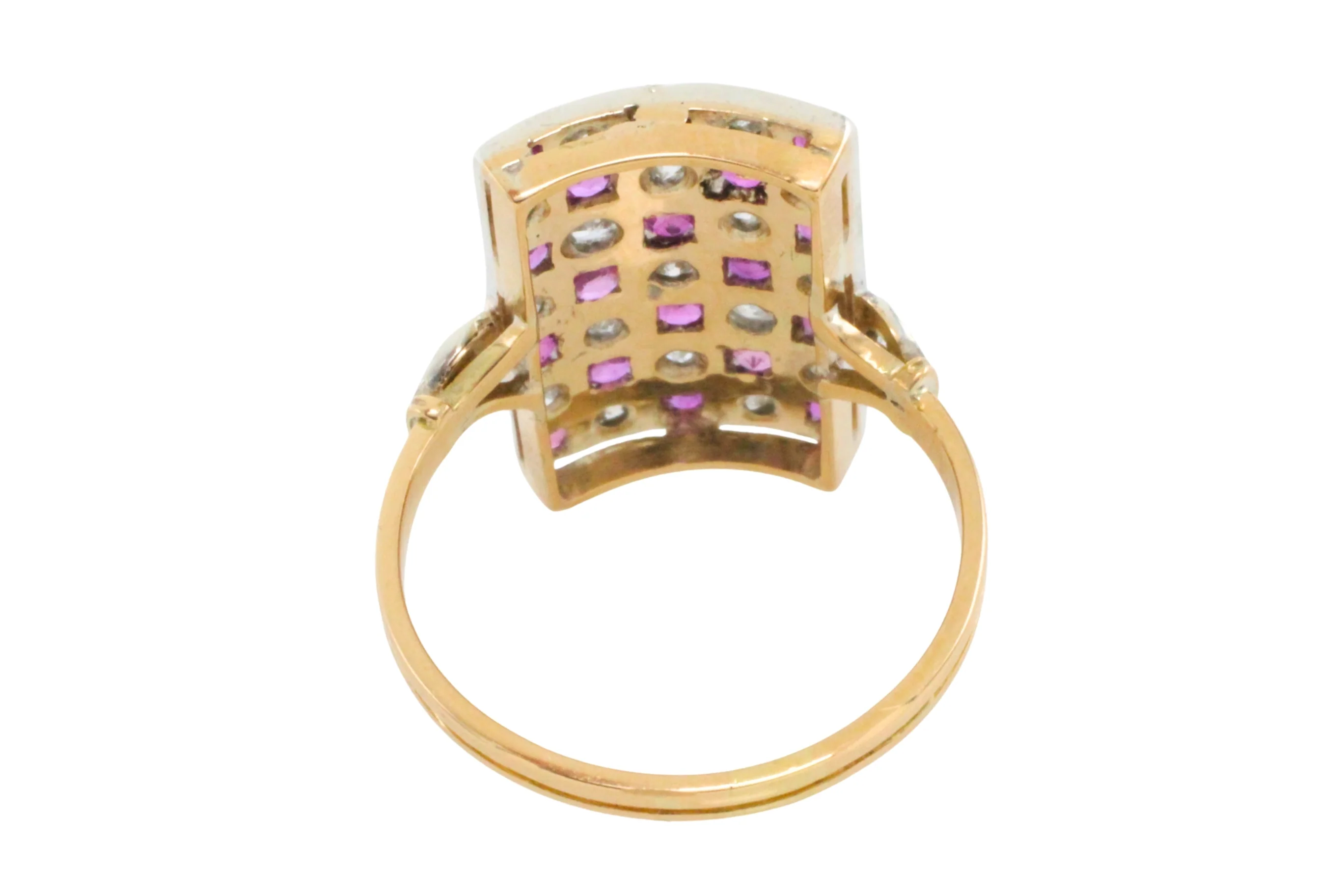Art Deco ruby and diamond checkerboard ring - Image 6