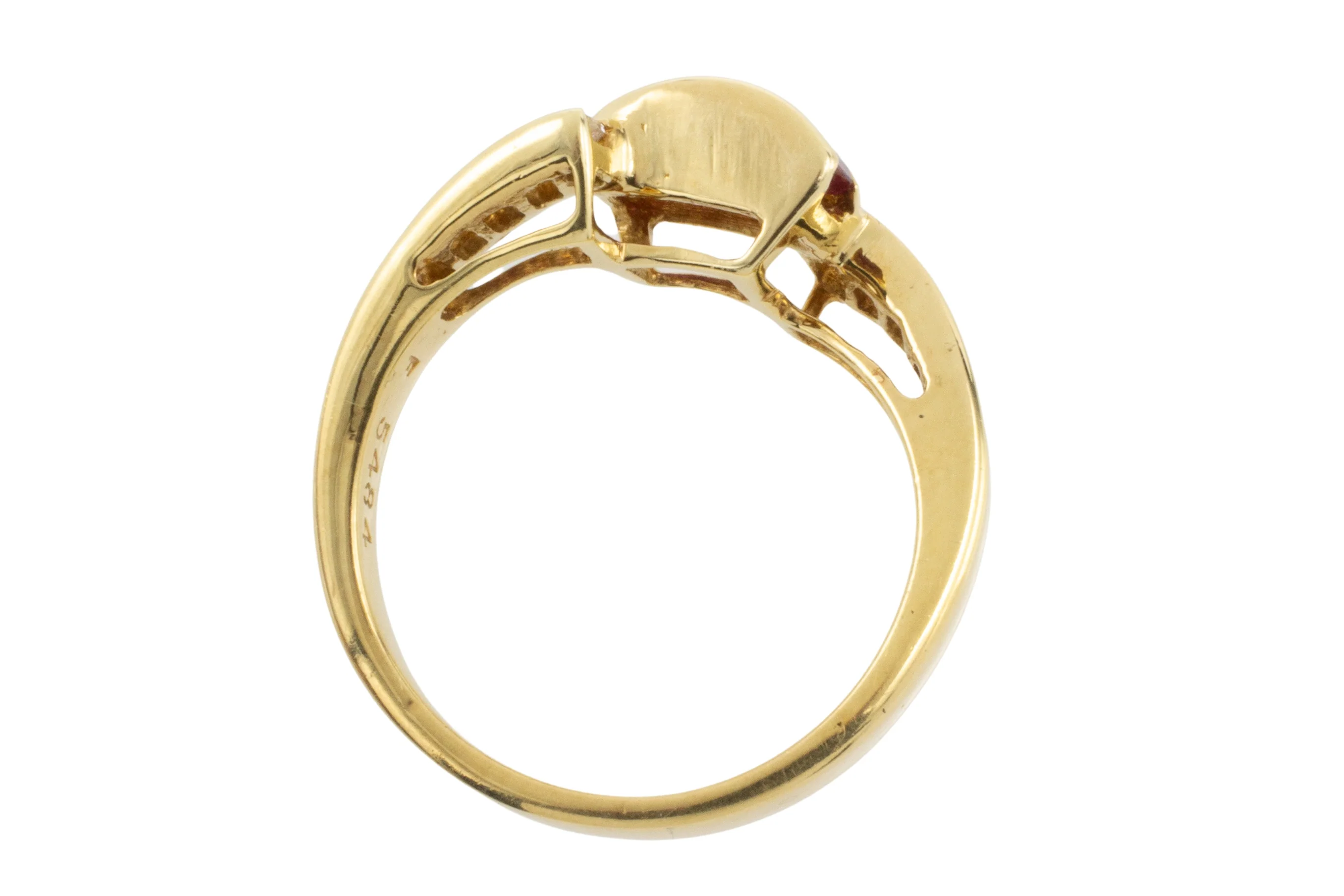 Baguette ruby and diamond ring in 18 carat gold - Image 5