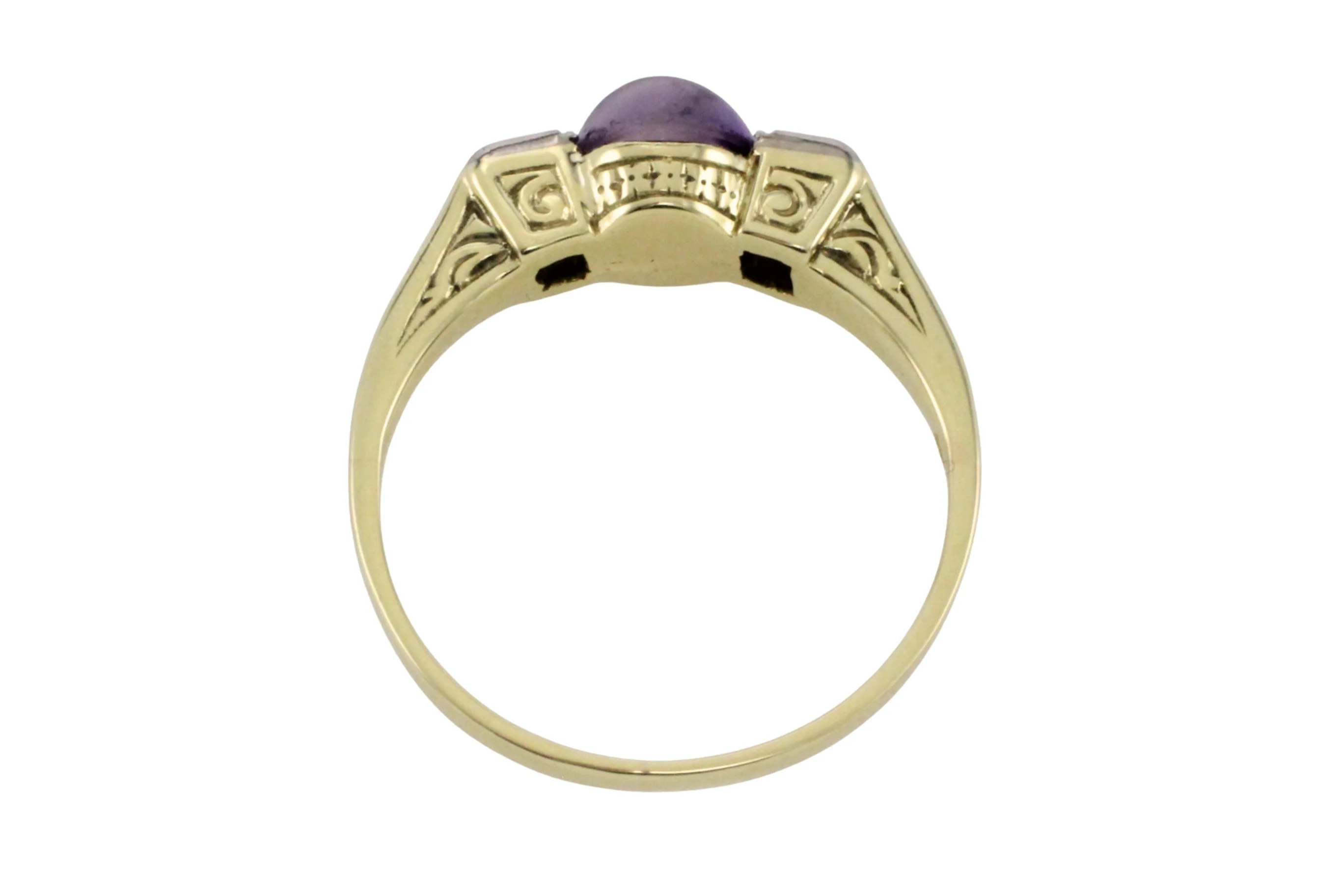 Cabochon amethyst ring with diamonds - Image 6