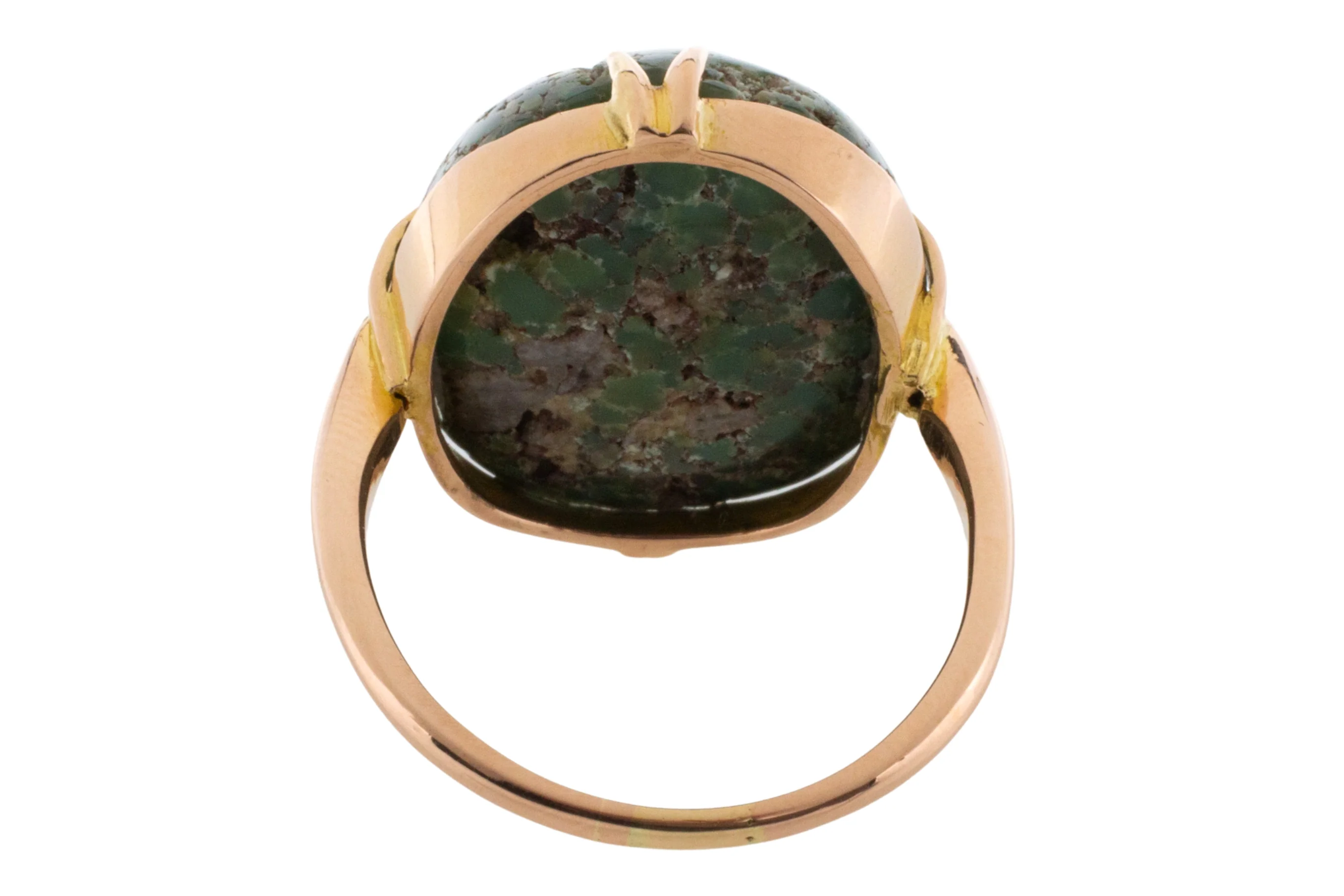 Cabochon turquoise ring in 18 carat gold - Image 5