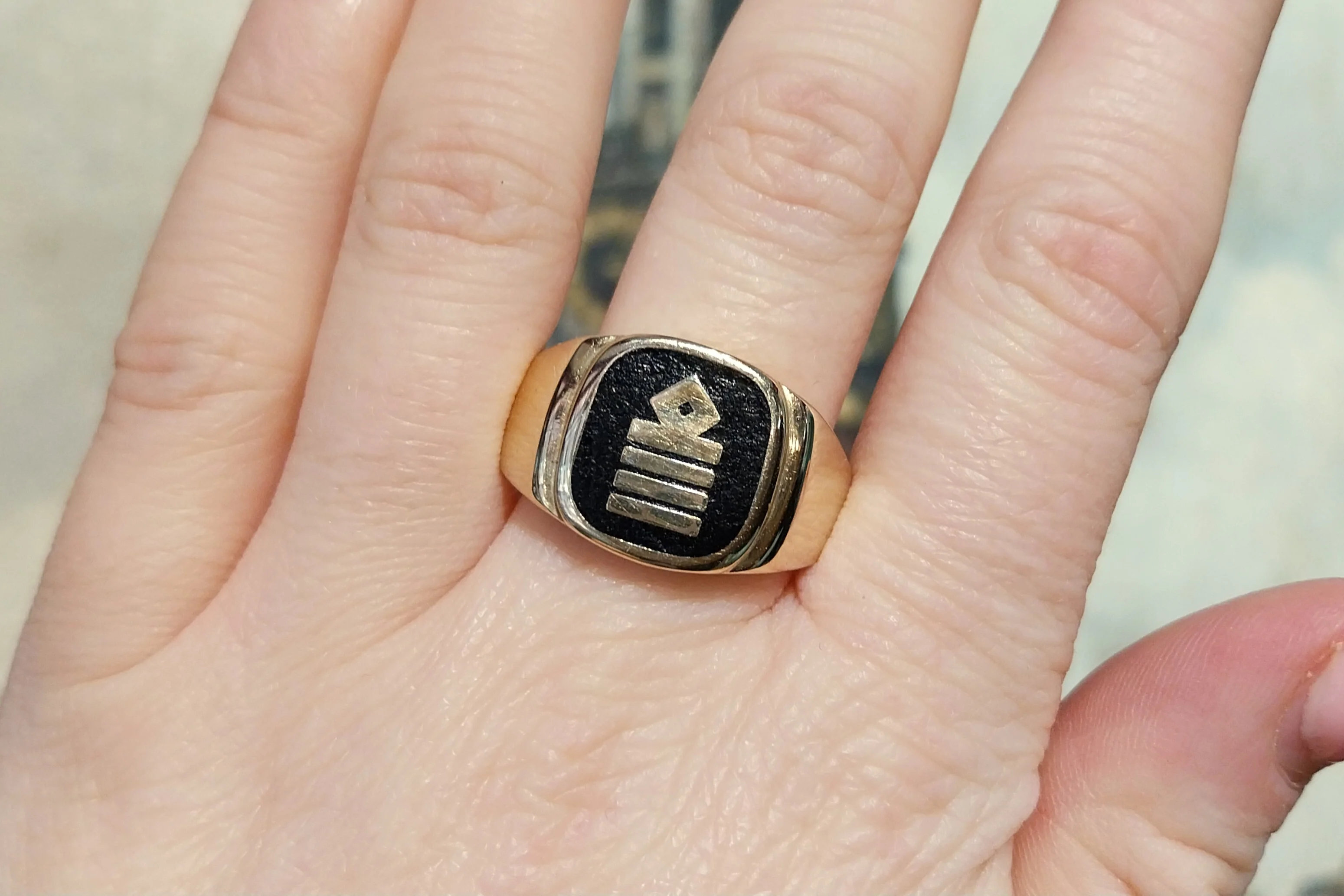 Captains signet ring in 14 carat gold - Image 6
