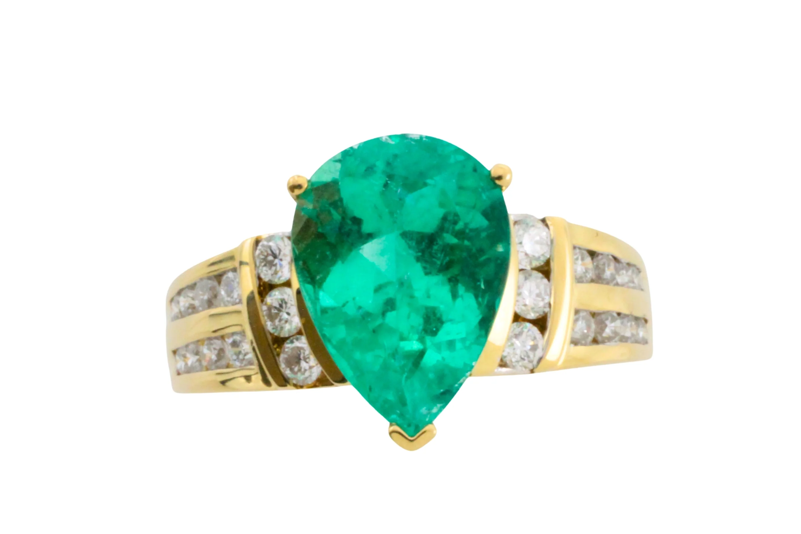 Colombian emerald and diamond ring in 18 carat gold - Image 3