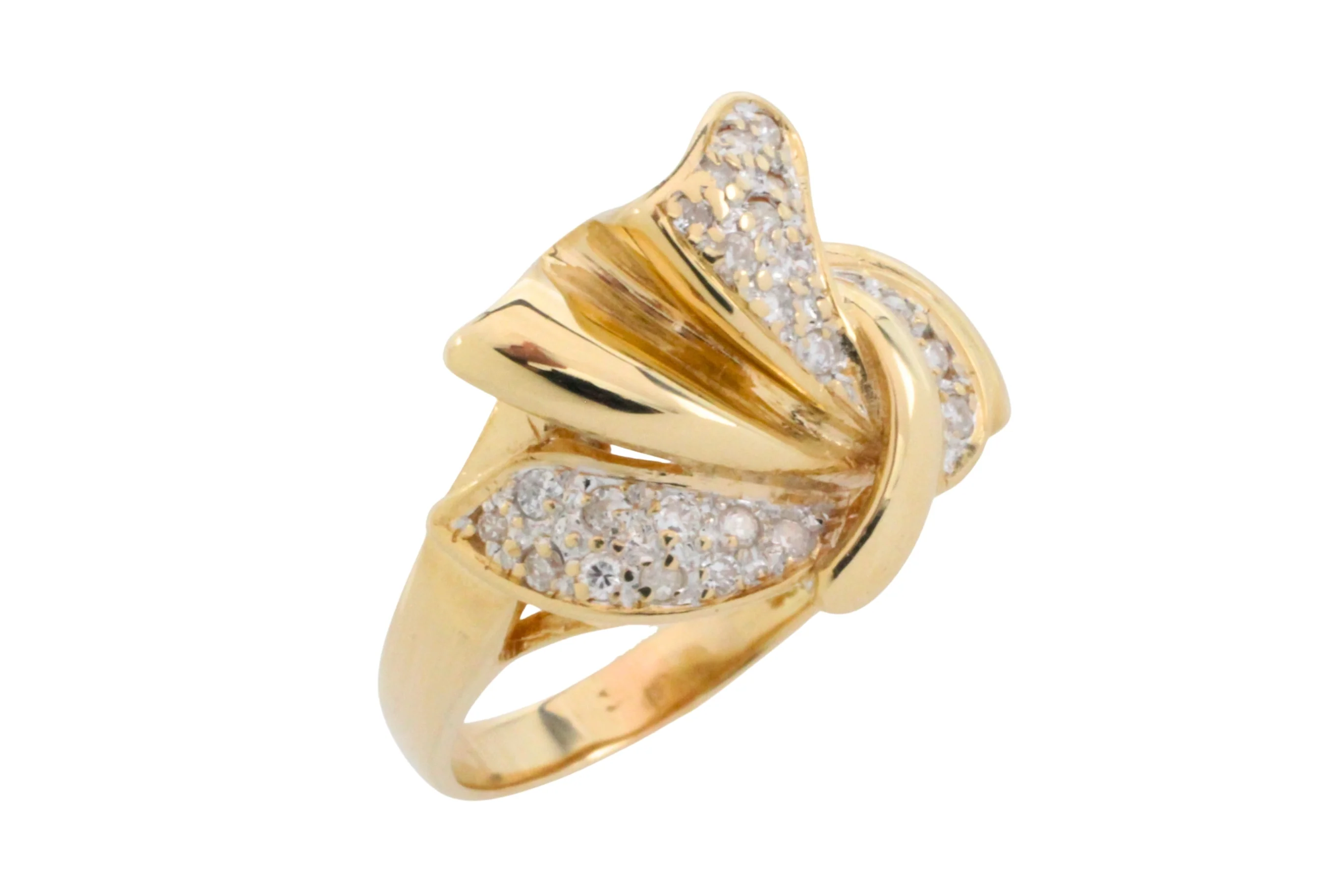 Diamond bow ring in 14 carat gold - Image 4