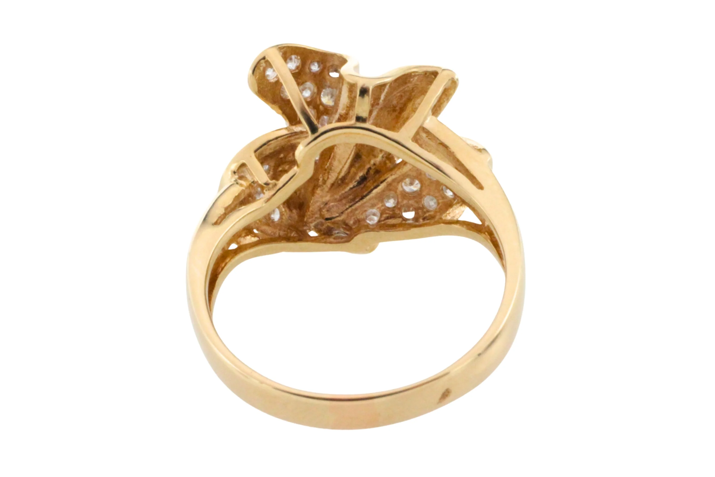 Diamond bow ring in 14 carat gold - Image 6