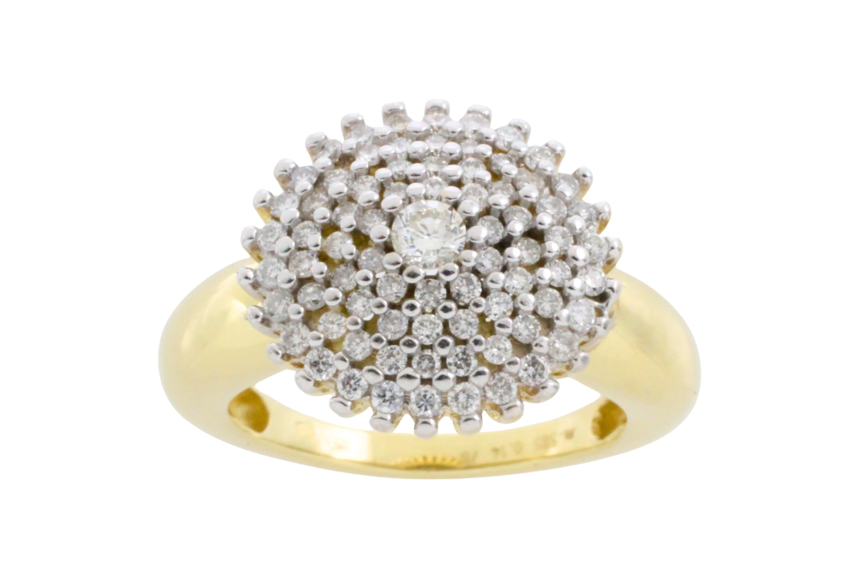Diamond cluster ring in 14 carat gold