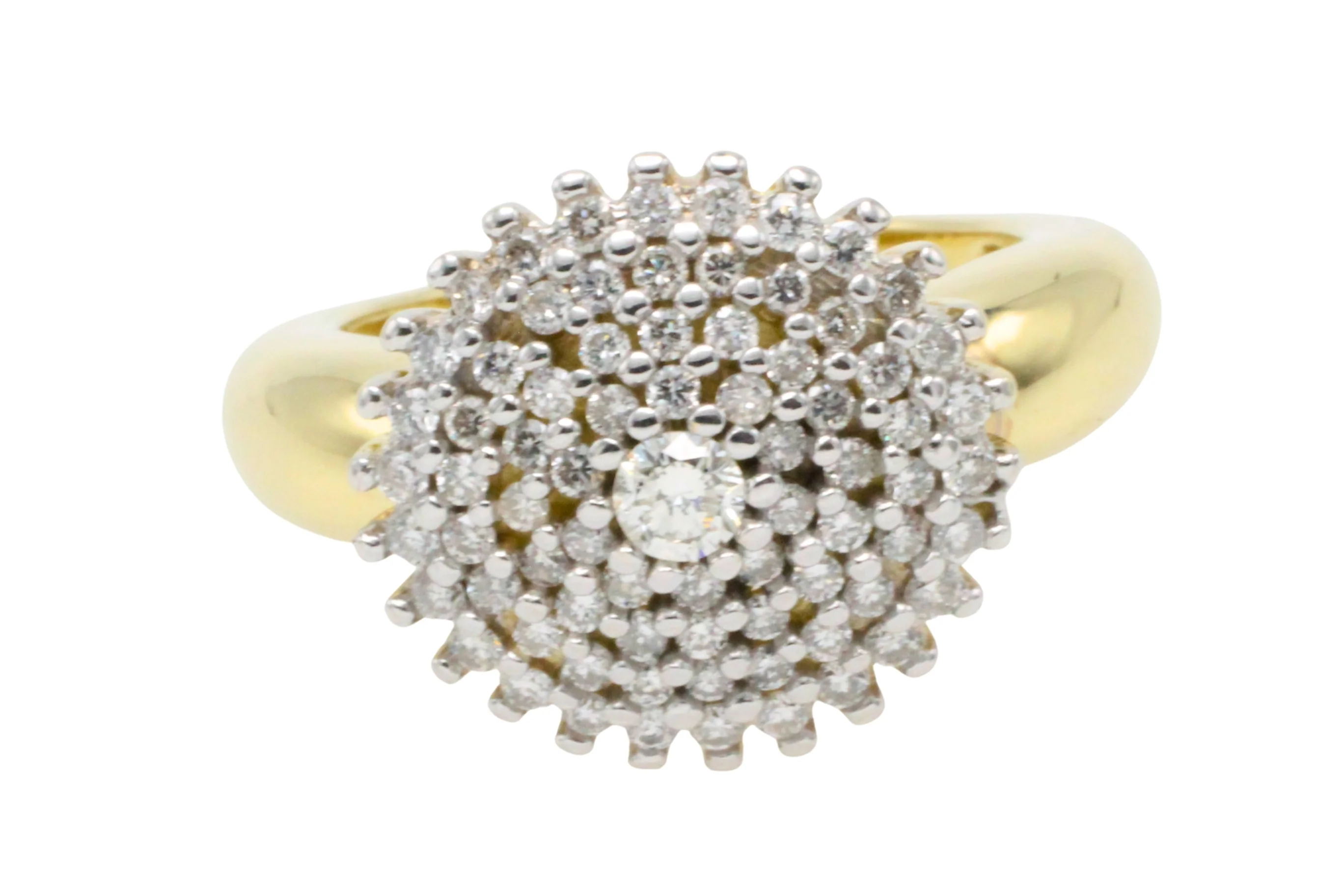 Diamond cluster ring in 14 carat gold - Image 2