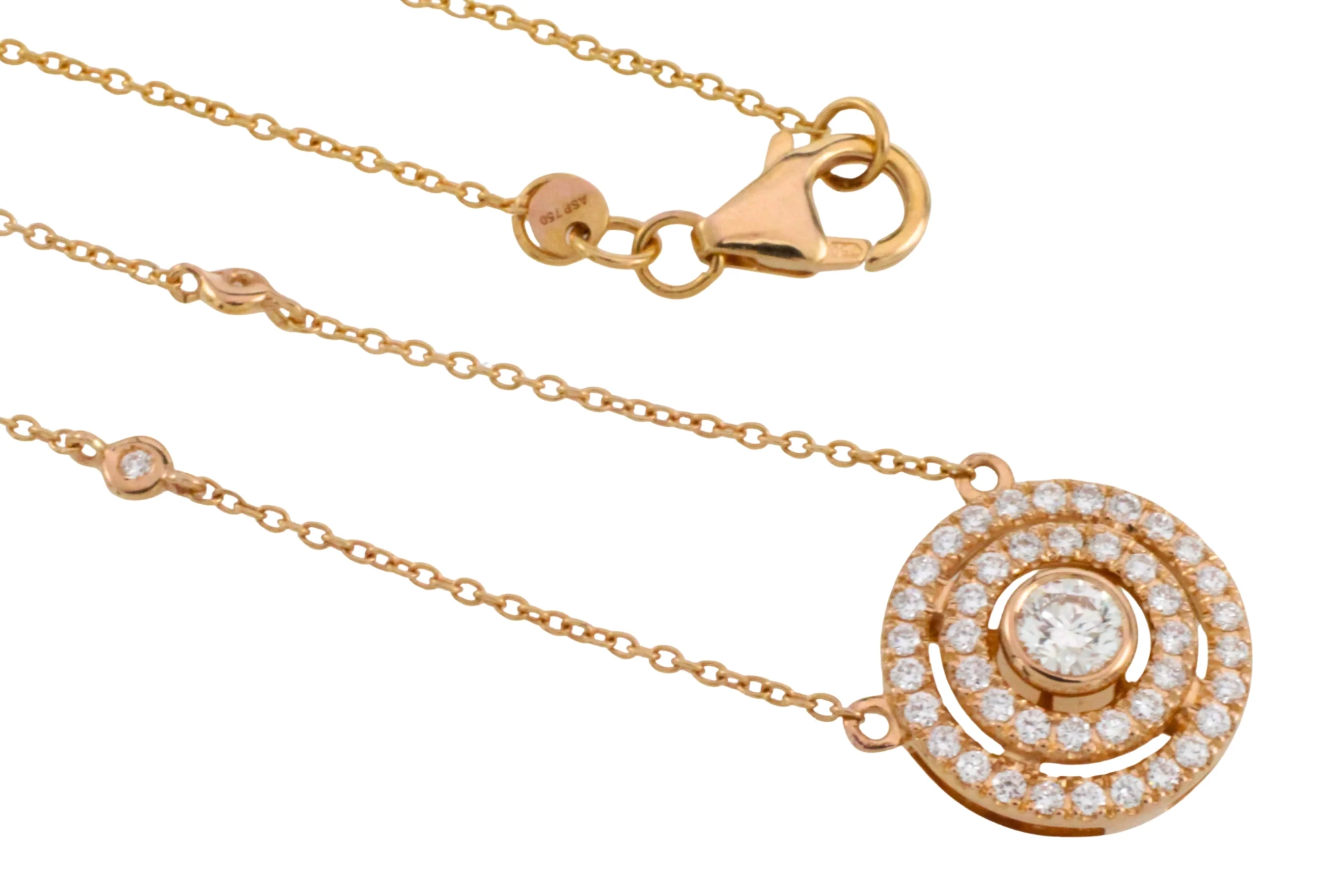 Diamond pendant and chain in 18 carat gold - Image 3