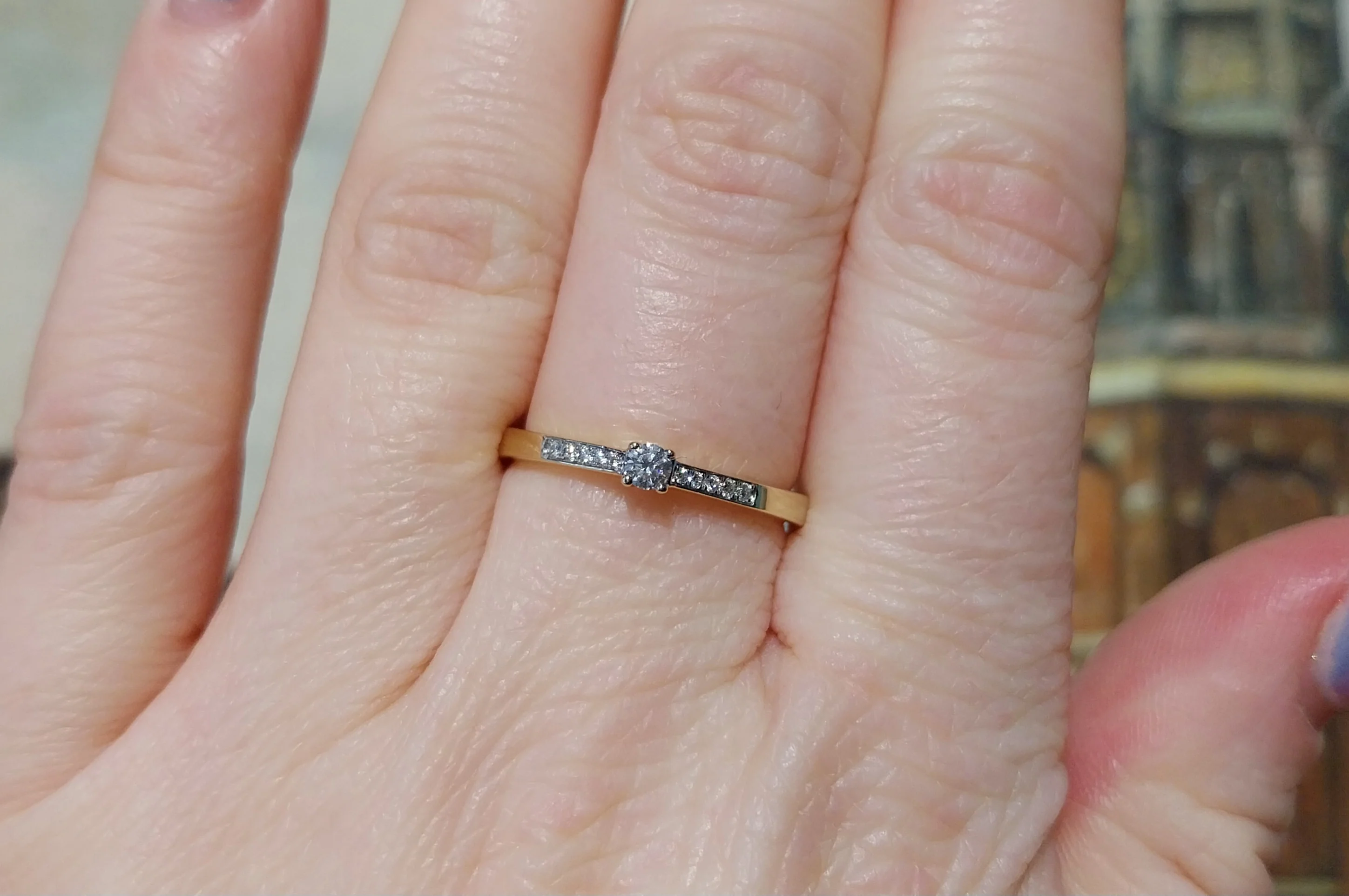 Diamond ring in 14 carat gold - Image 7