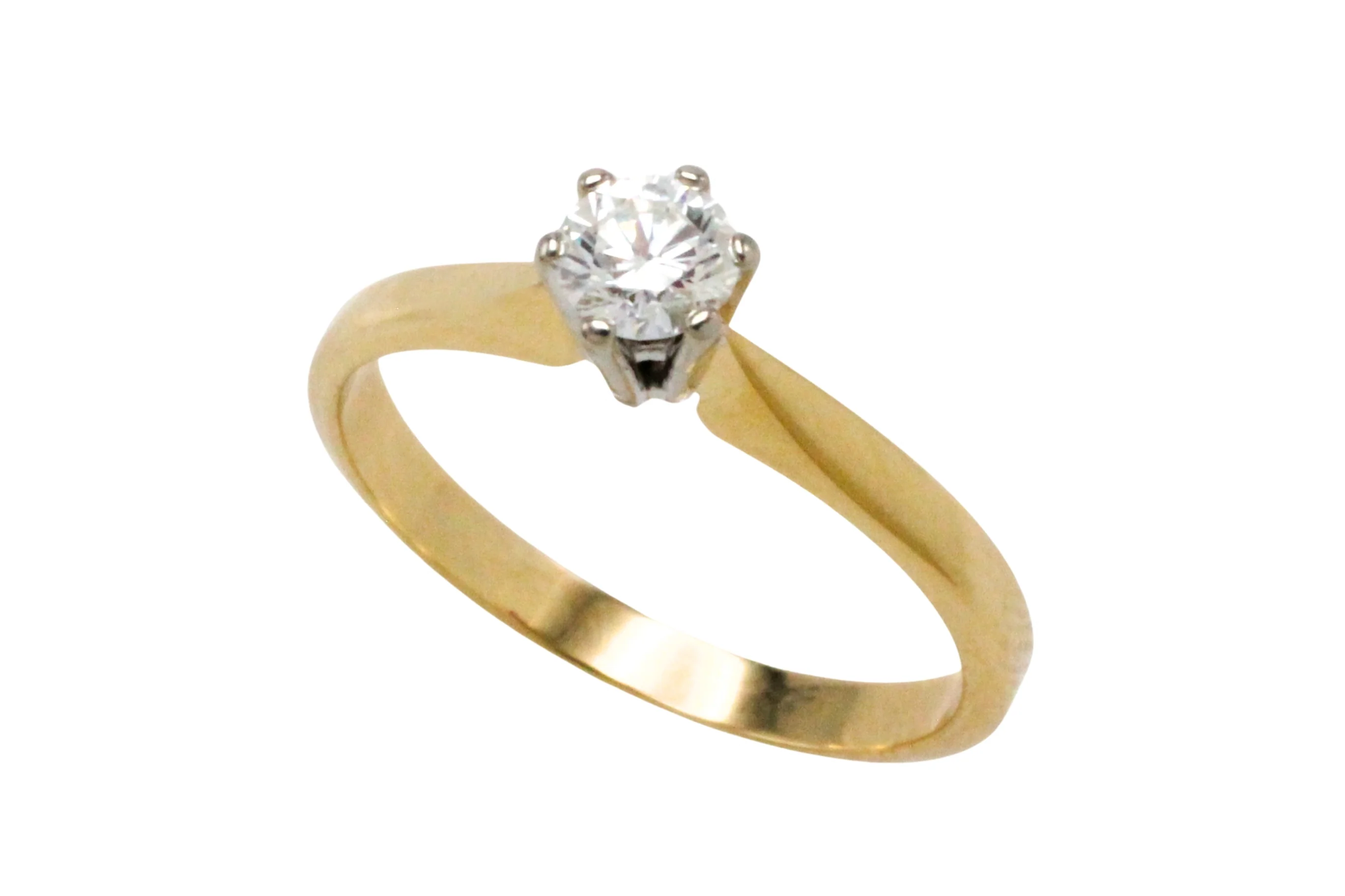 Diamond solitaire ring in 14 carat gold - Image 4