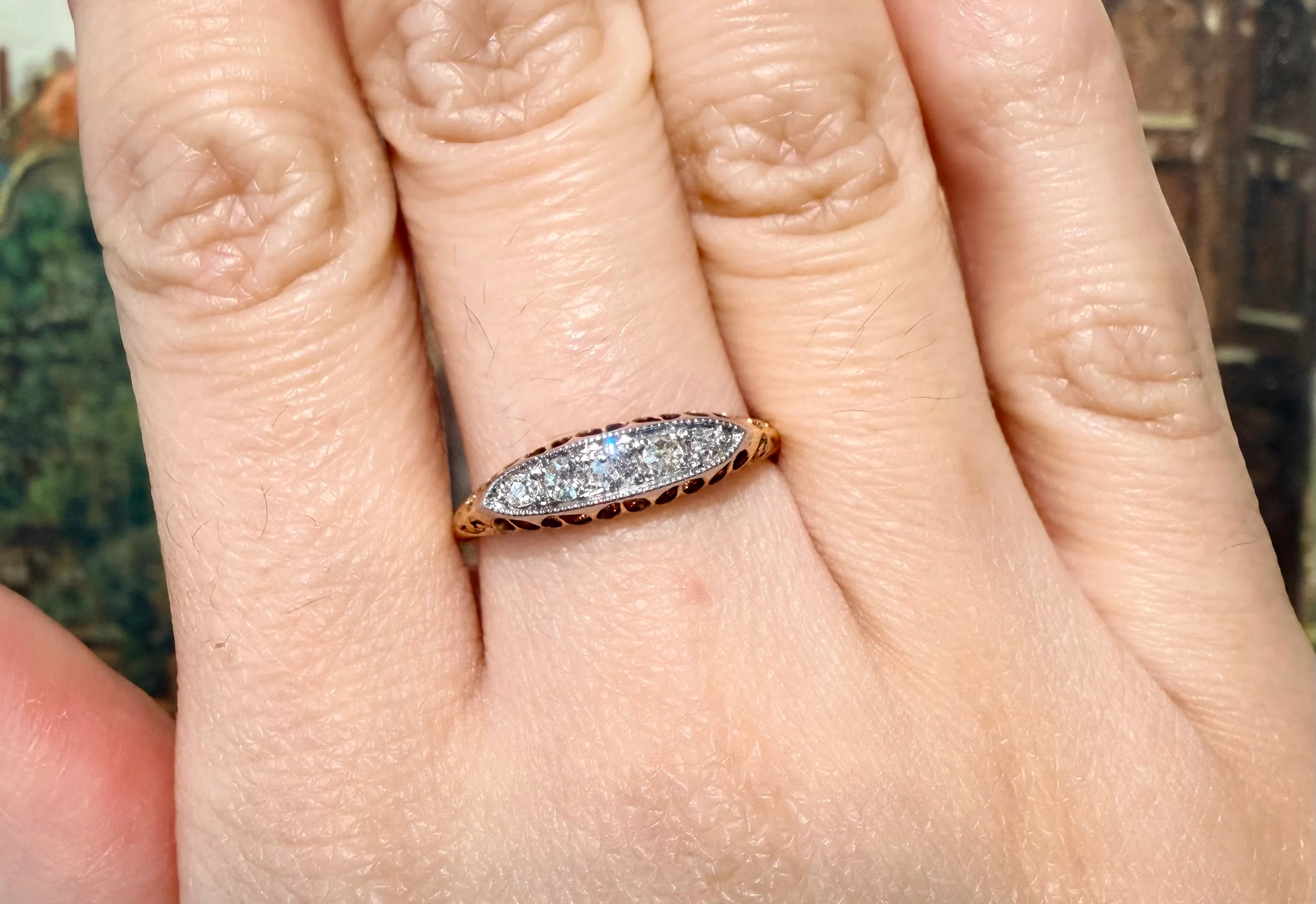Edwardian old cut diamond ring - Image 7