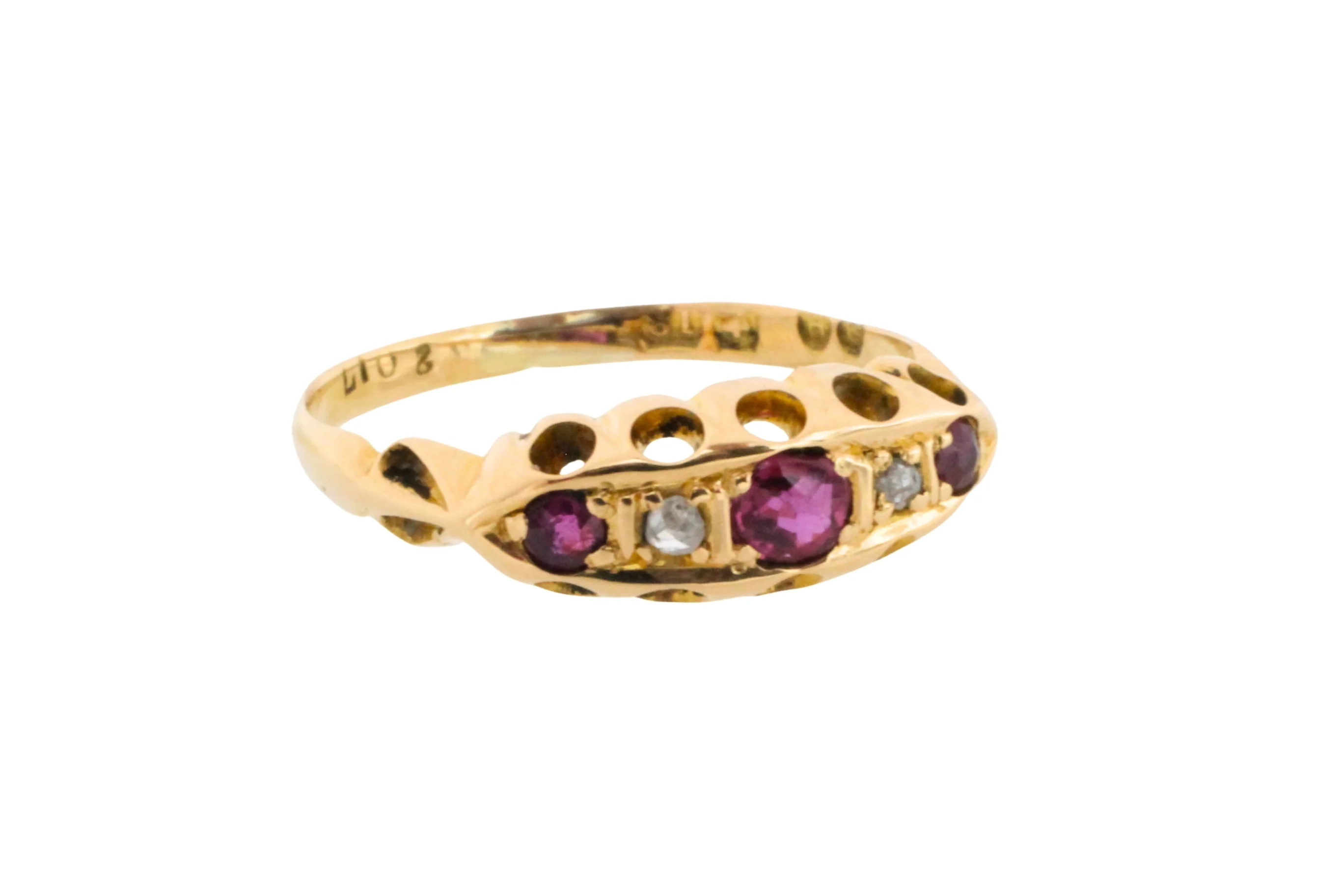 Edwardian period ruby and rose diamond ring - Image 3