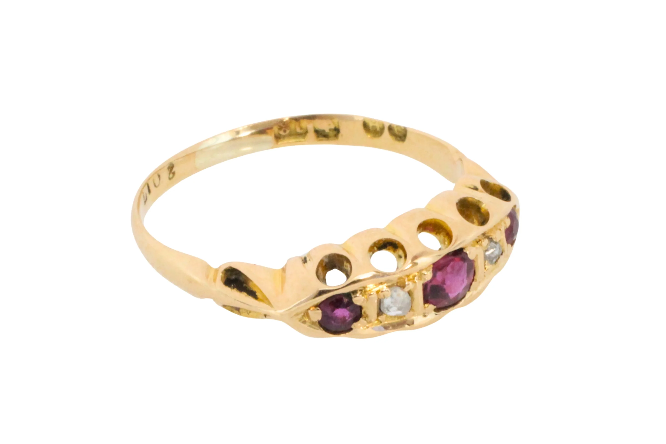 Edwardian period ruby and rose diamond ring - Image 5