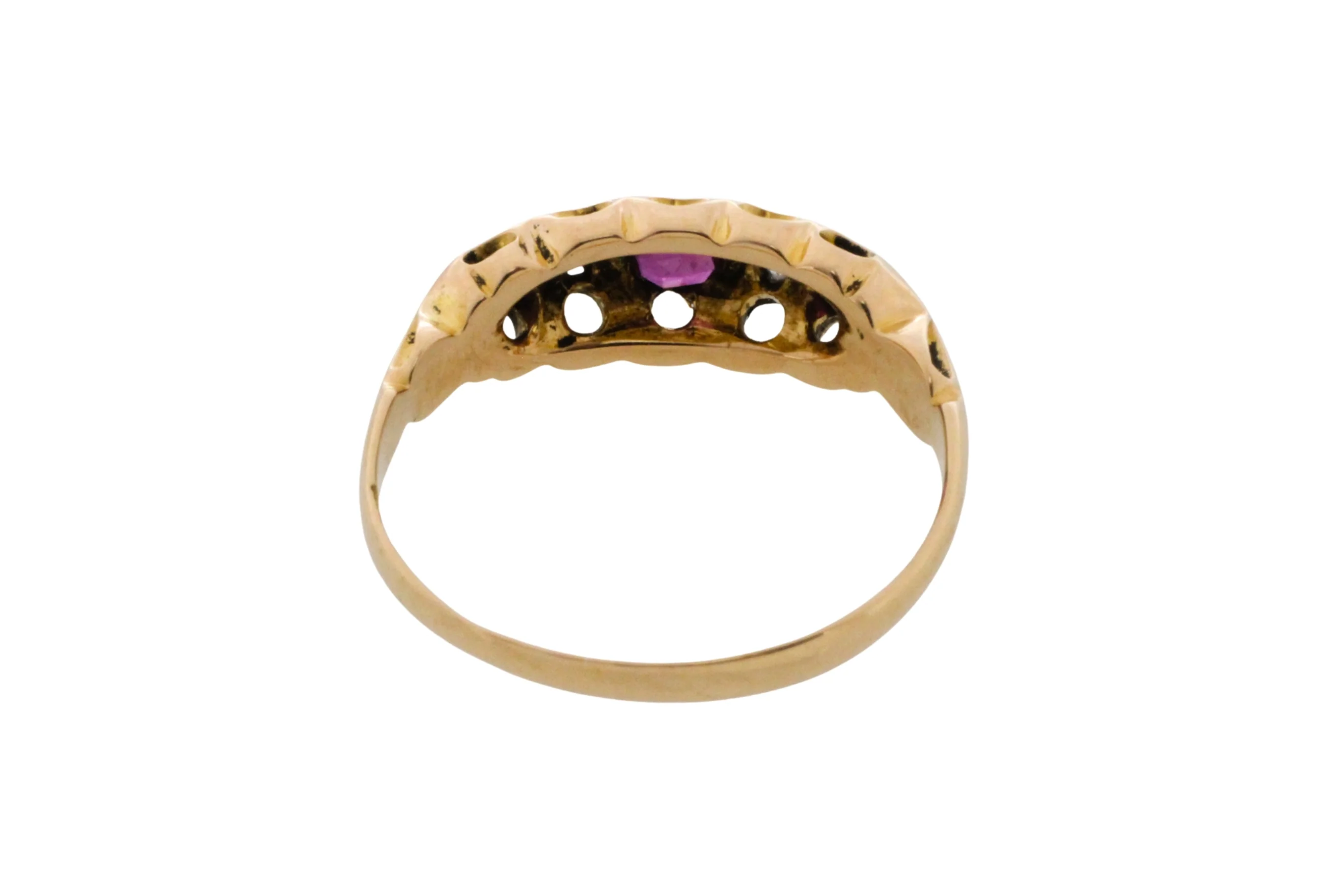 Edwardian period ruby and rose diamond ring - Image 7