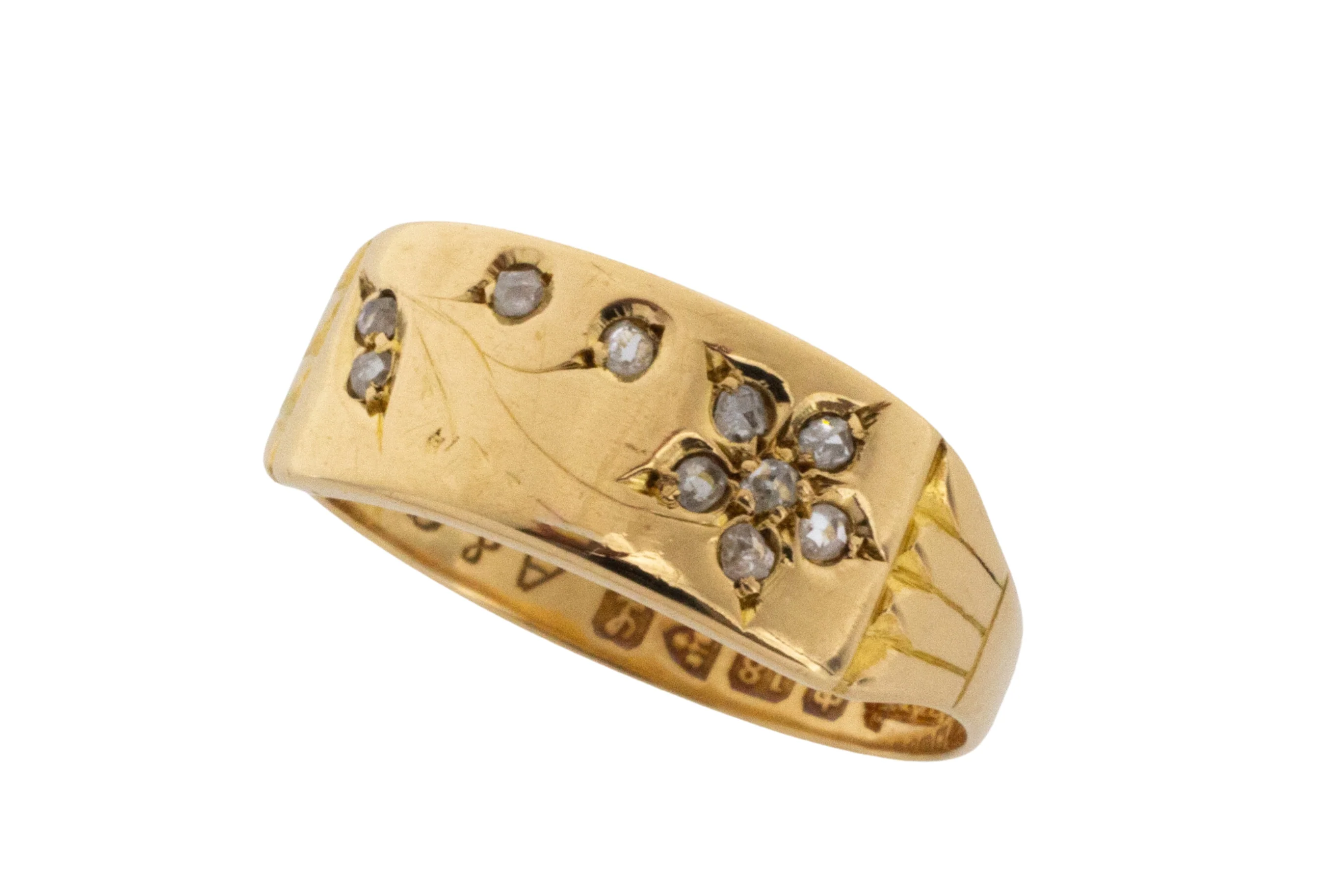 Edwardian rose diamond flower ring from 1911 - Image 3