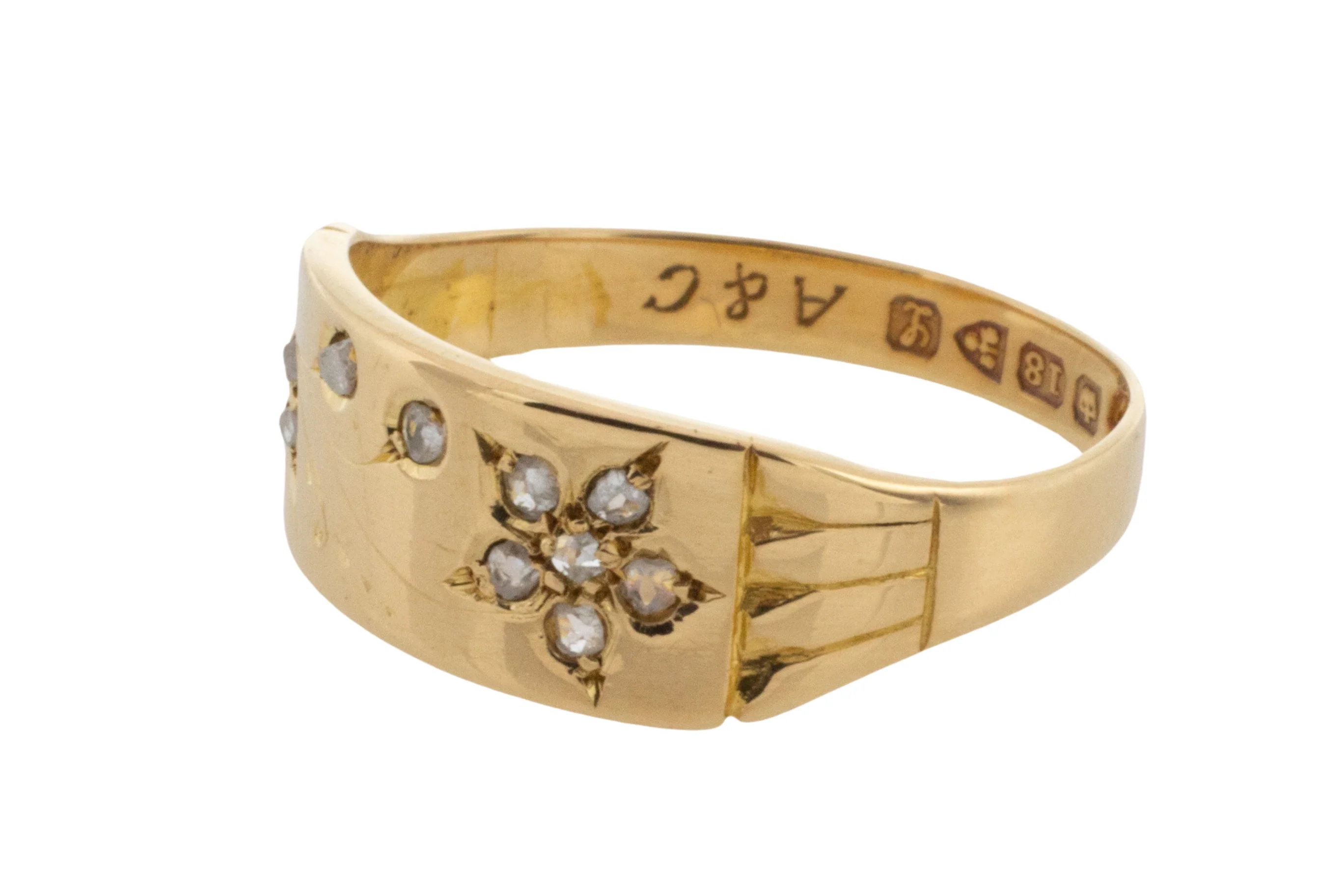 Edwardian rose diamond flower ring from 1911 - Image 4
