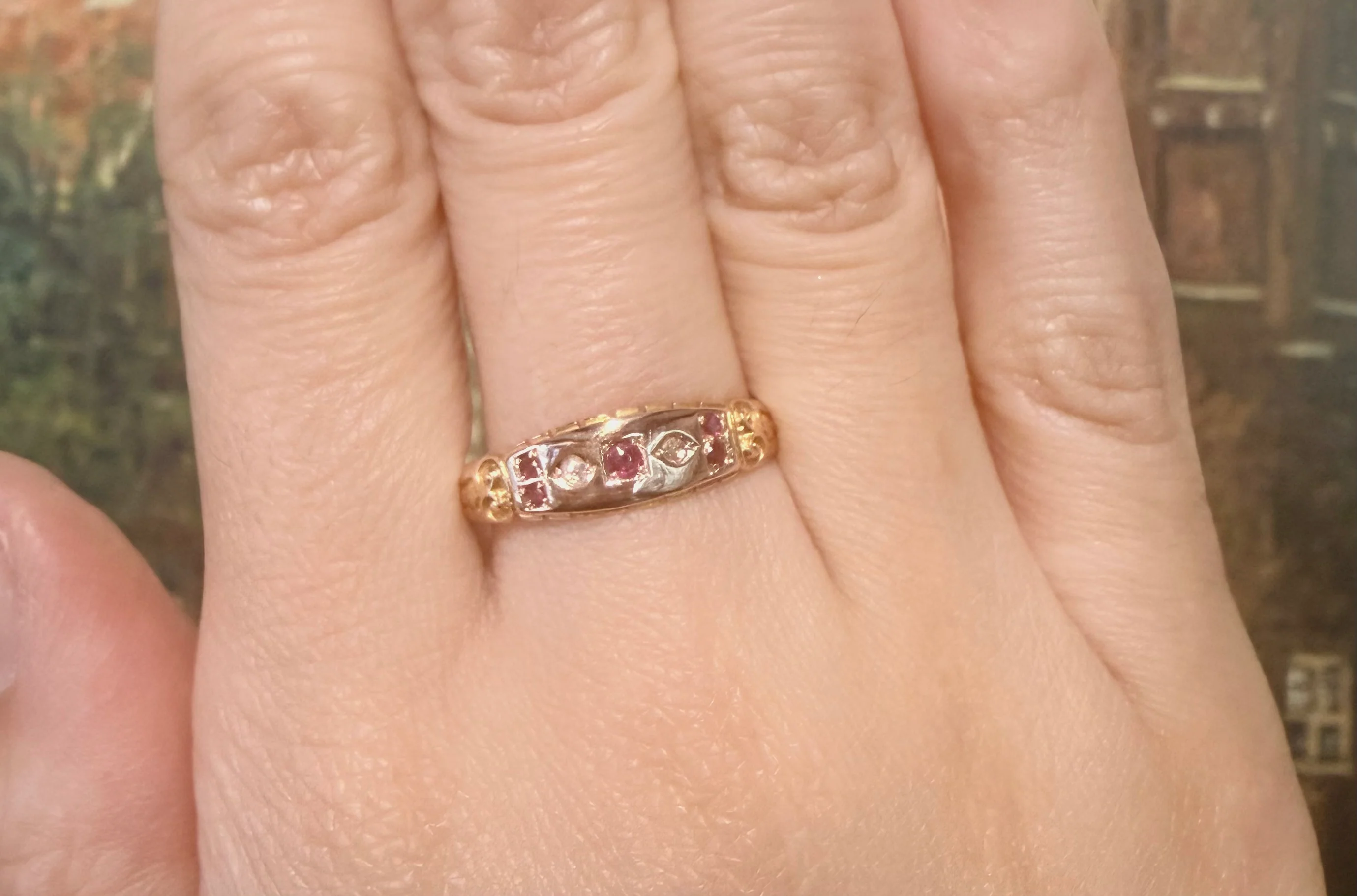 Edwardian ruby and rose diamond ring from 1906 - Image 6