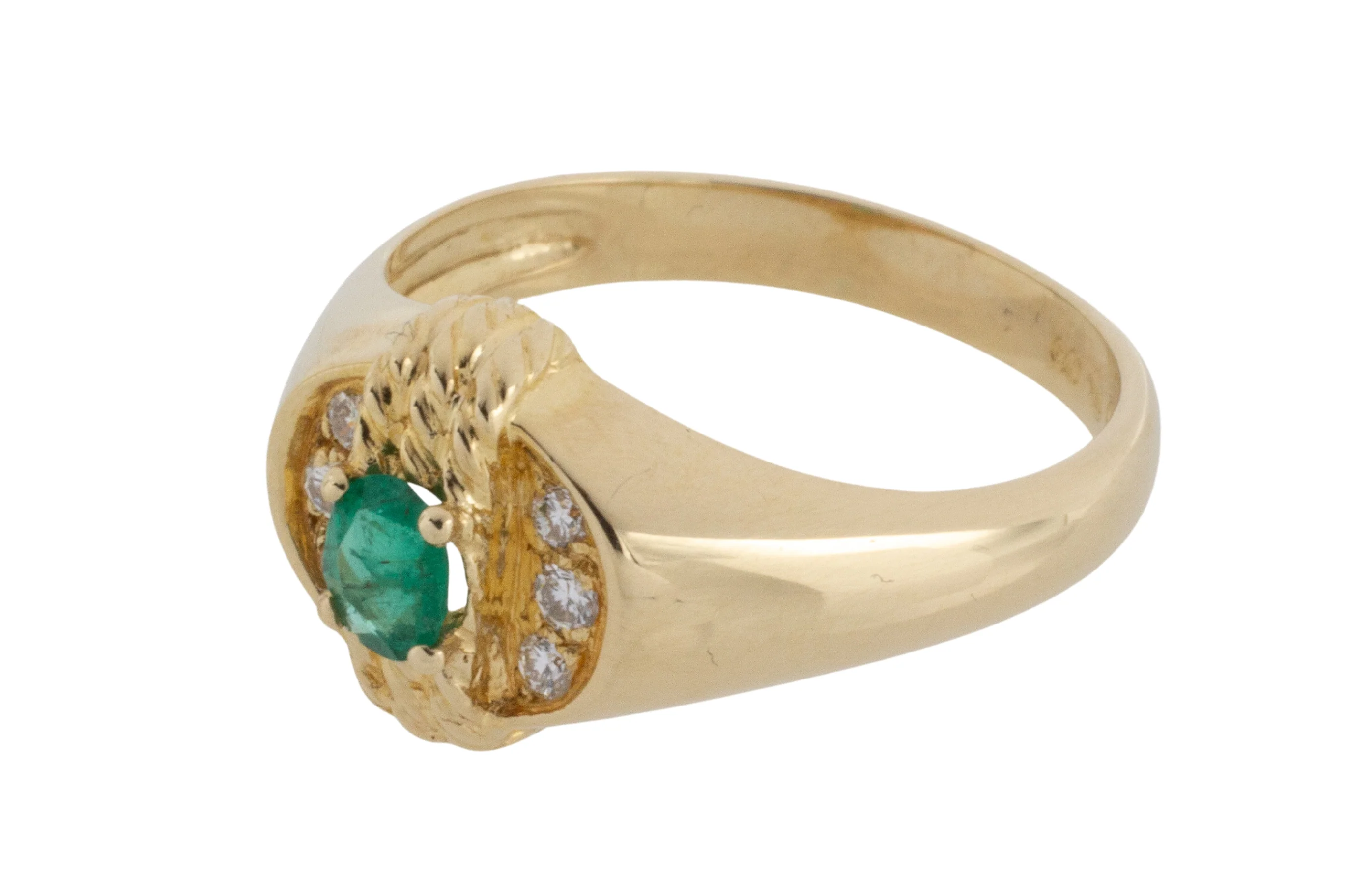 Emerald and diamond ring in 18 carat gold - Image 4