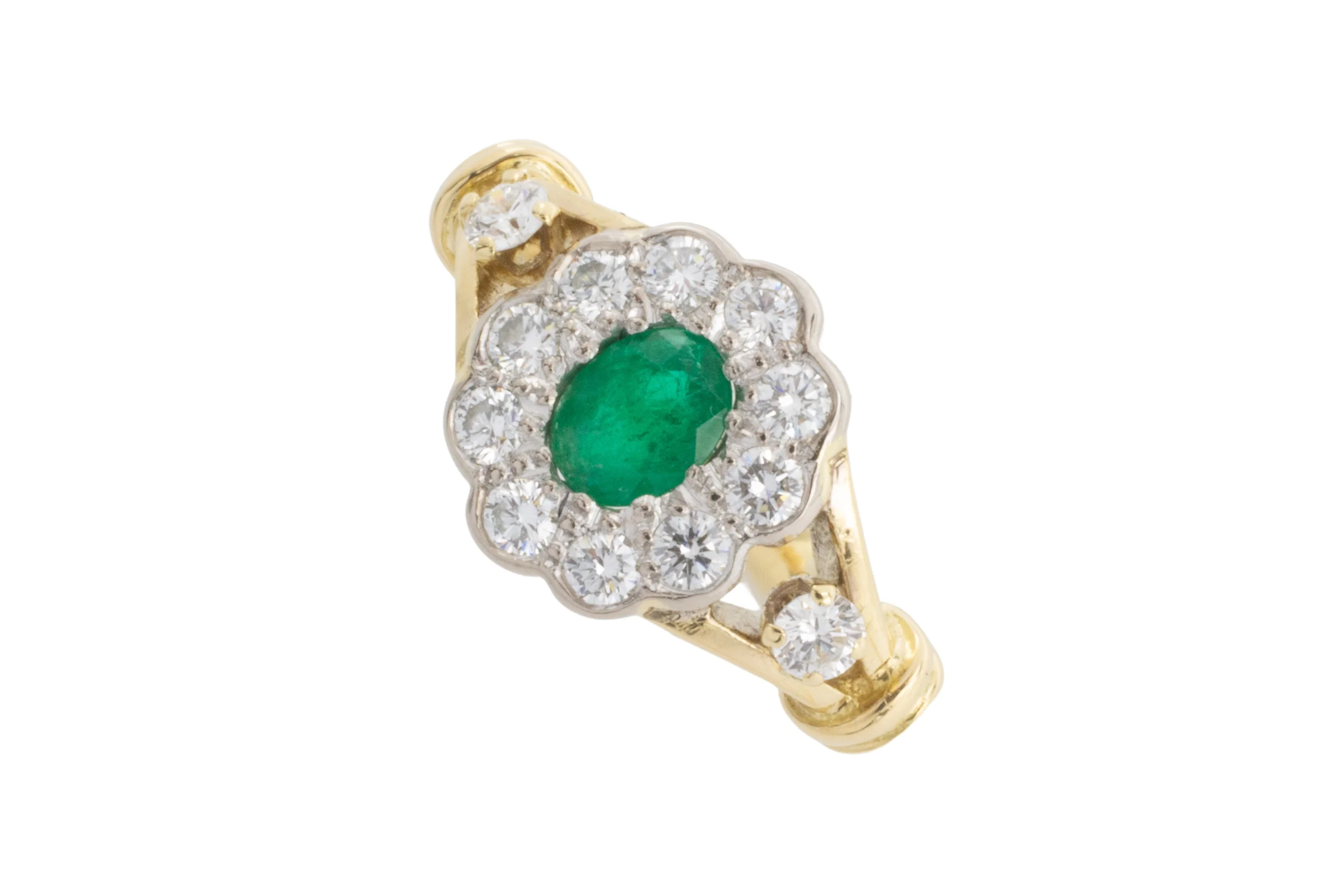 Emerald and diamond ring in 18 carat gold - Image 3