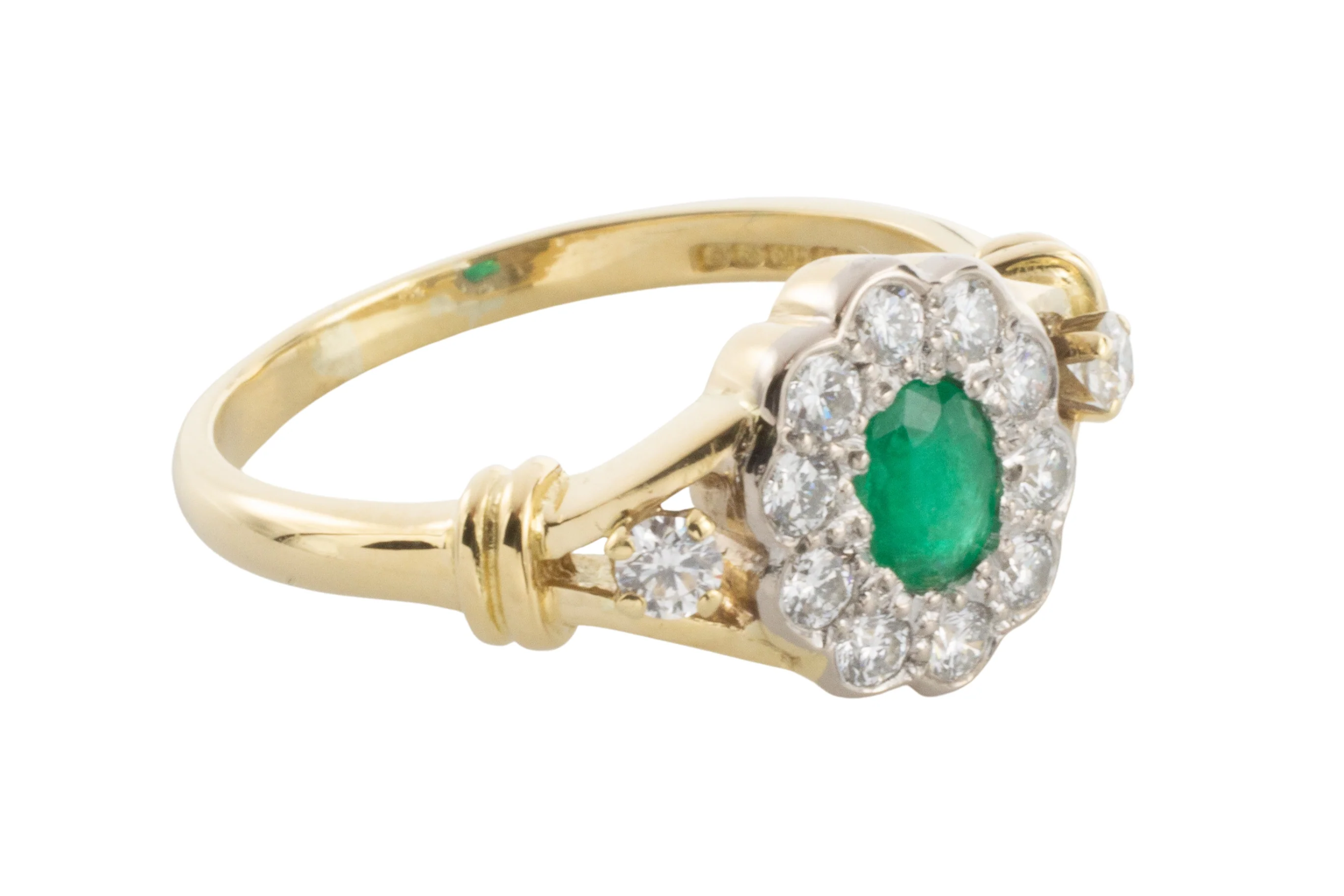 Emerald and diamond ring in 18 carat gold - Image 4