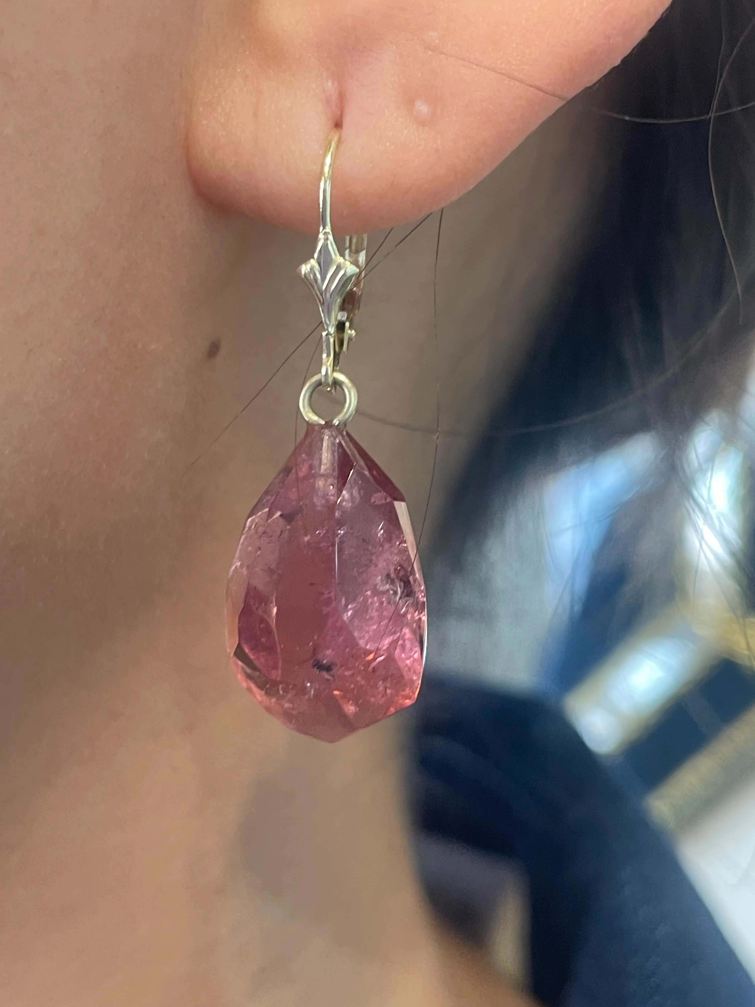 Faceted tourmaline pendant earrings - Image 5