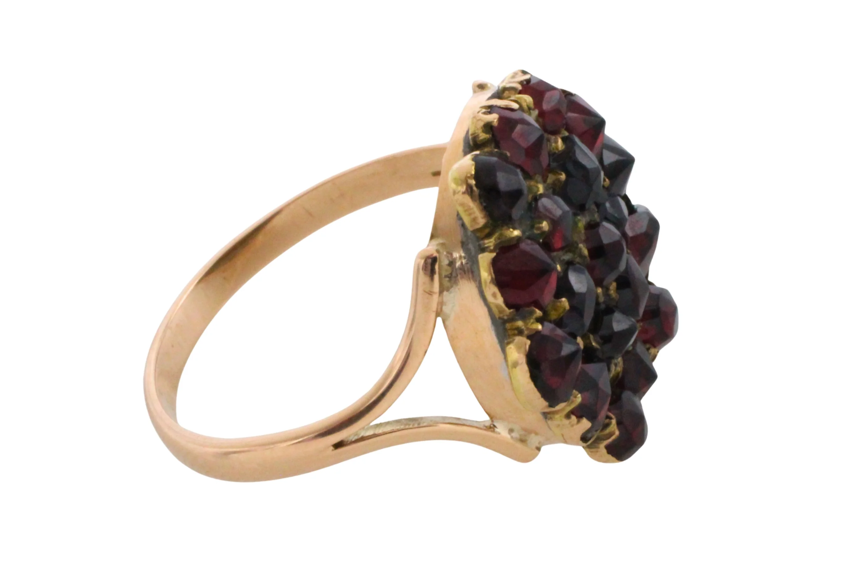 Garnet cluster ring in 14 carat gold - Image 4