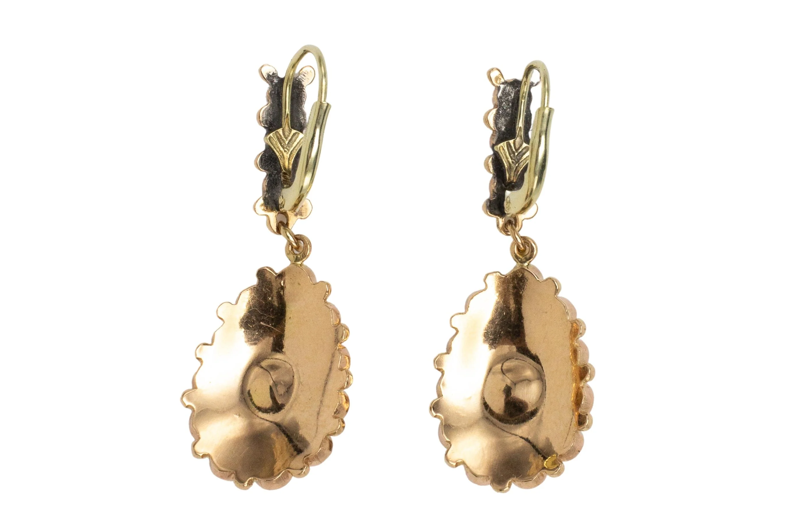 Garnet pendant earrings in 14 carat rose gold - Image 3