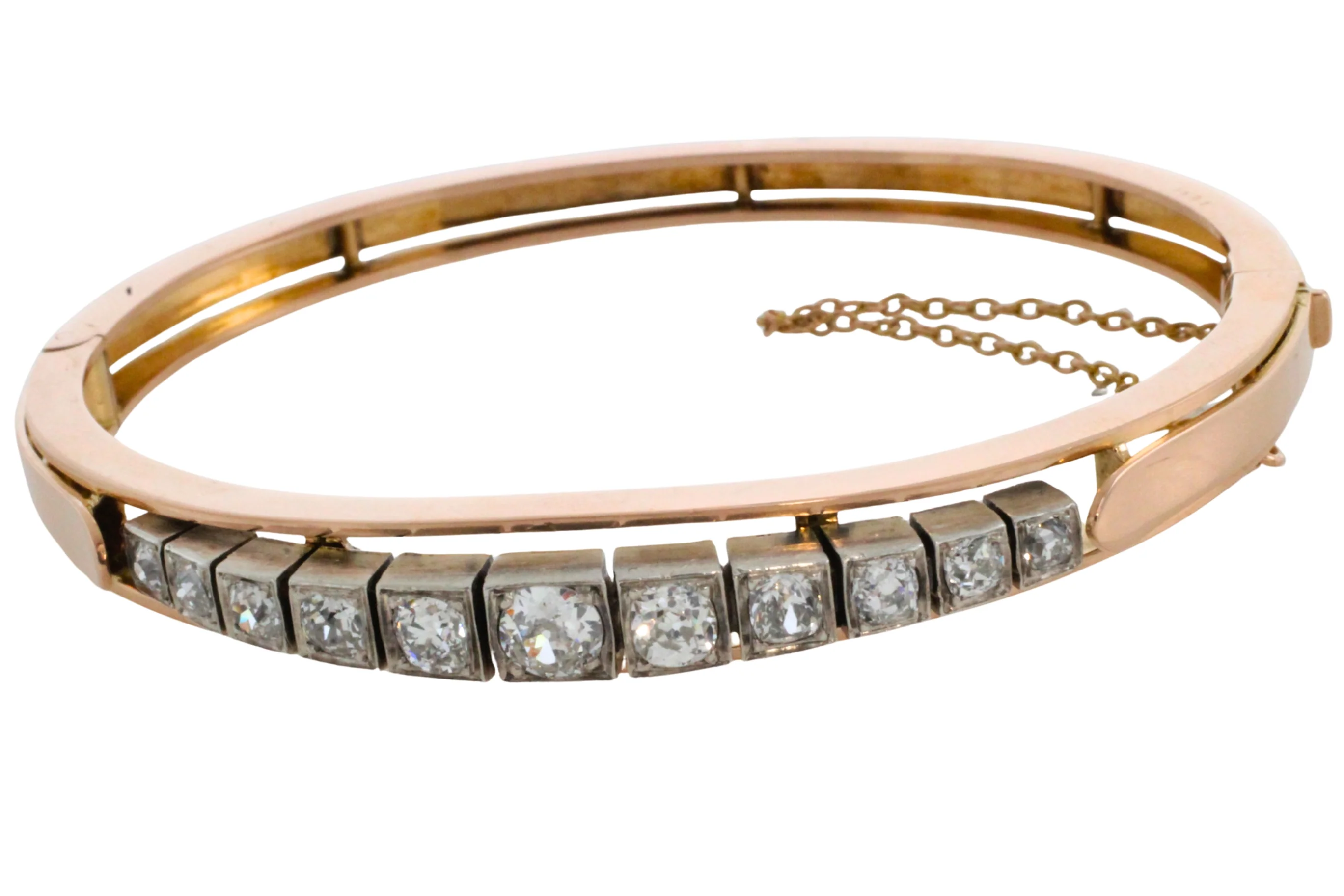 Gold and silver bracelet with Old European cut diamonds - Image 3