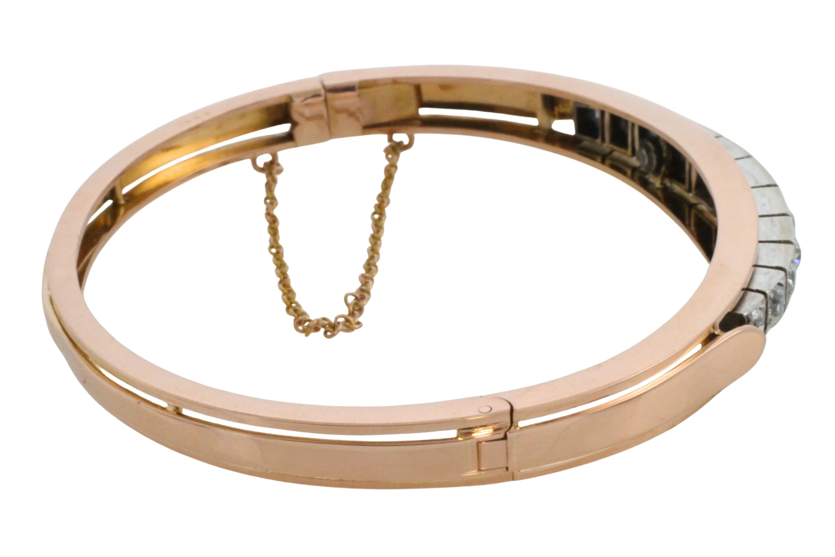 Gold and silver bracelet with Old European cut diamonds - Image 5
