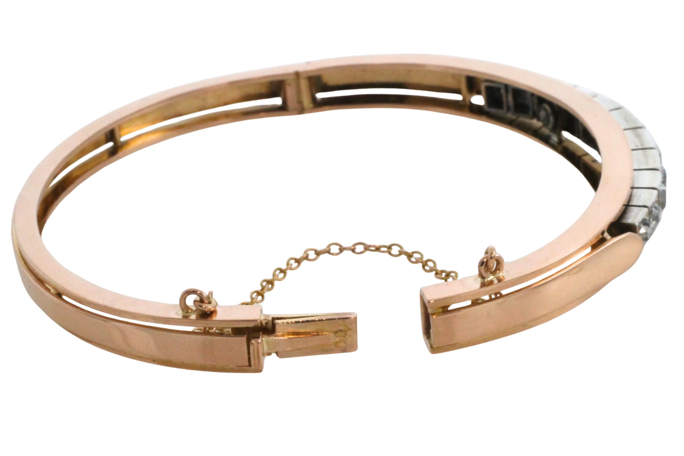 Gold and silver bracelet with Old European cut diamonds - Image 6