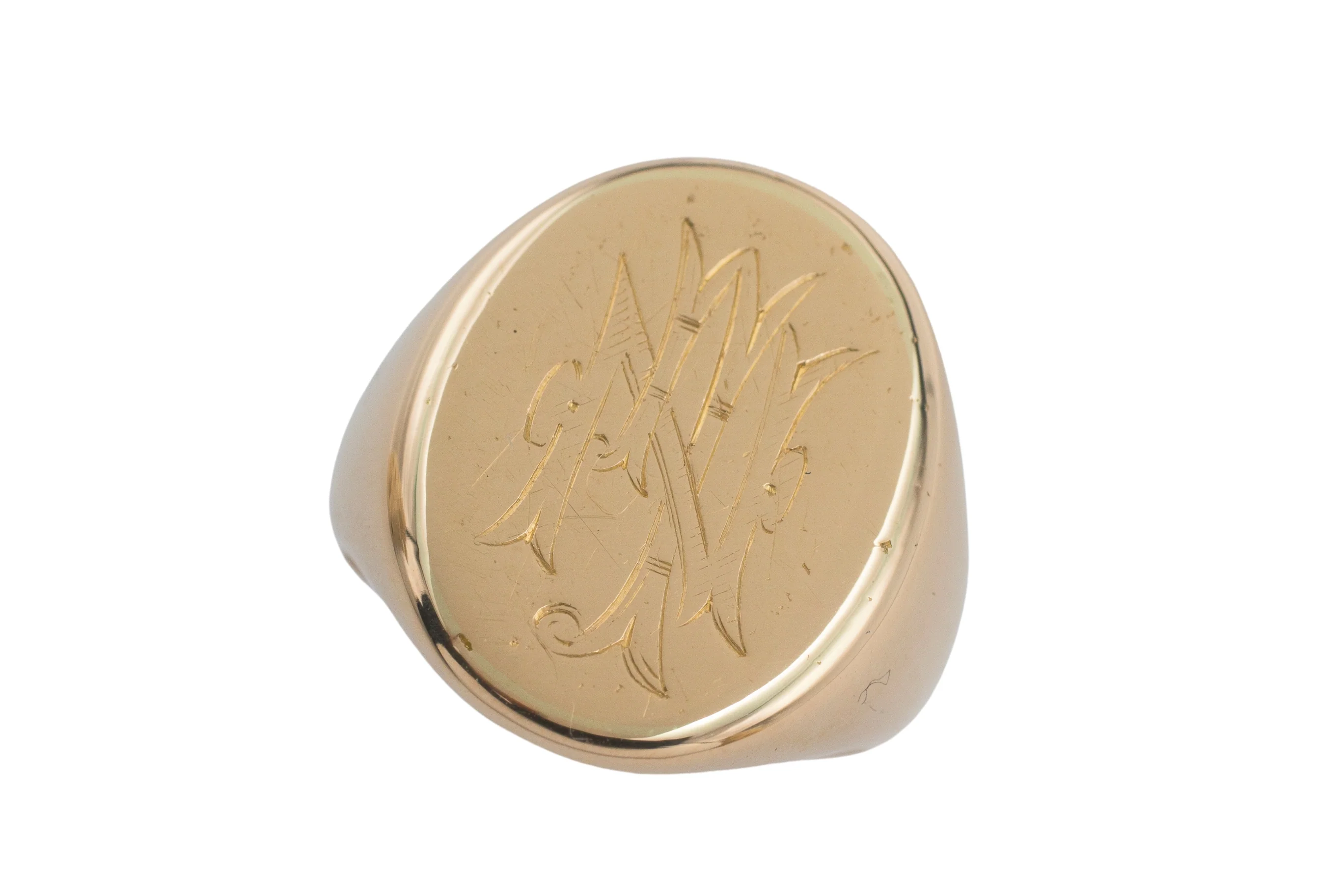 Large heavy antique signet ring from 1910 - Image 3