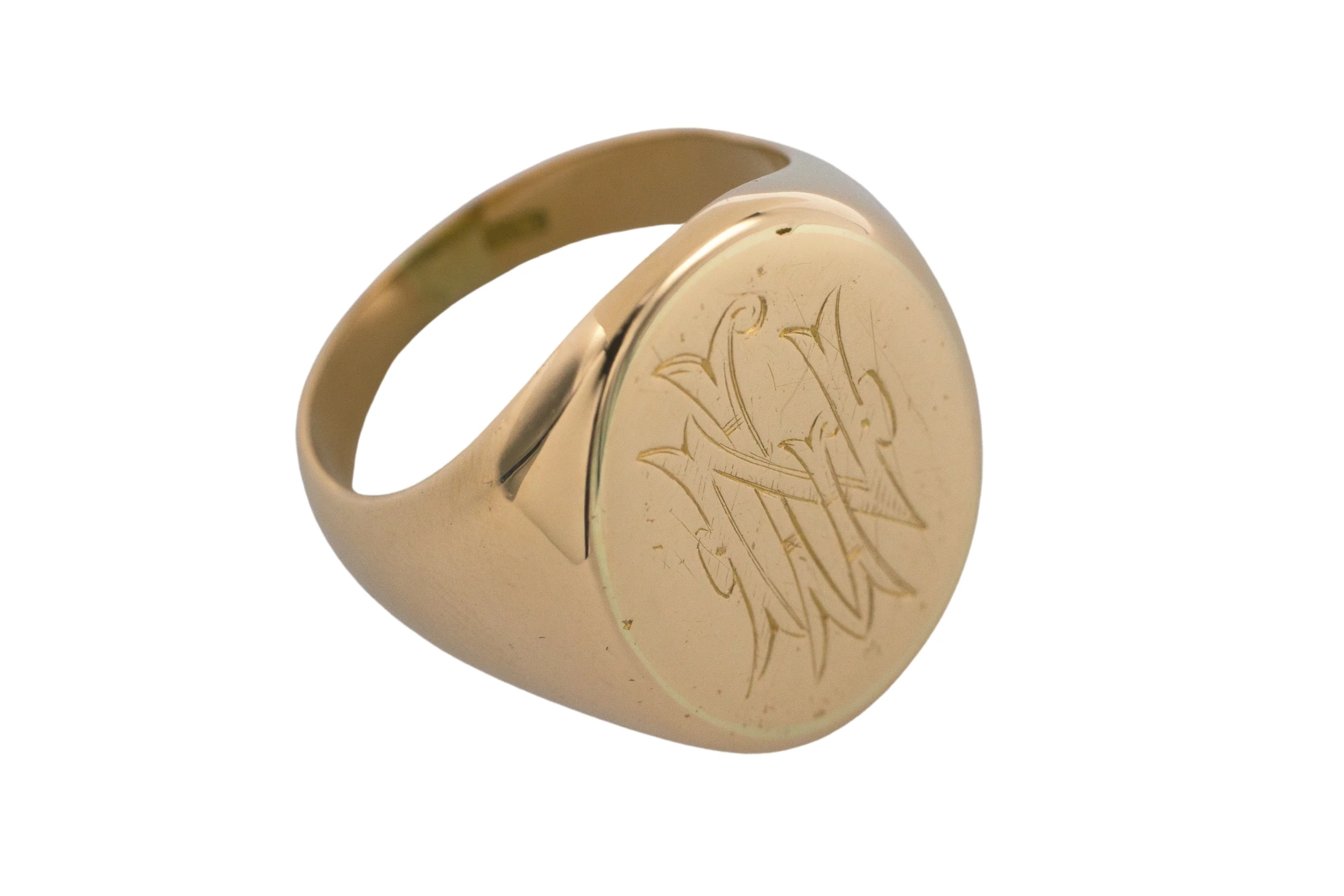 Large heavy antique signet ring from 1910 - Image 4