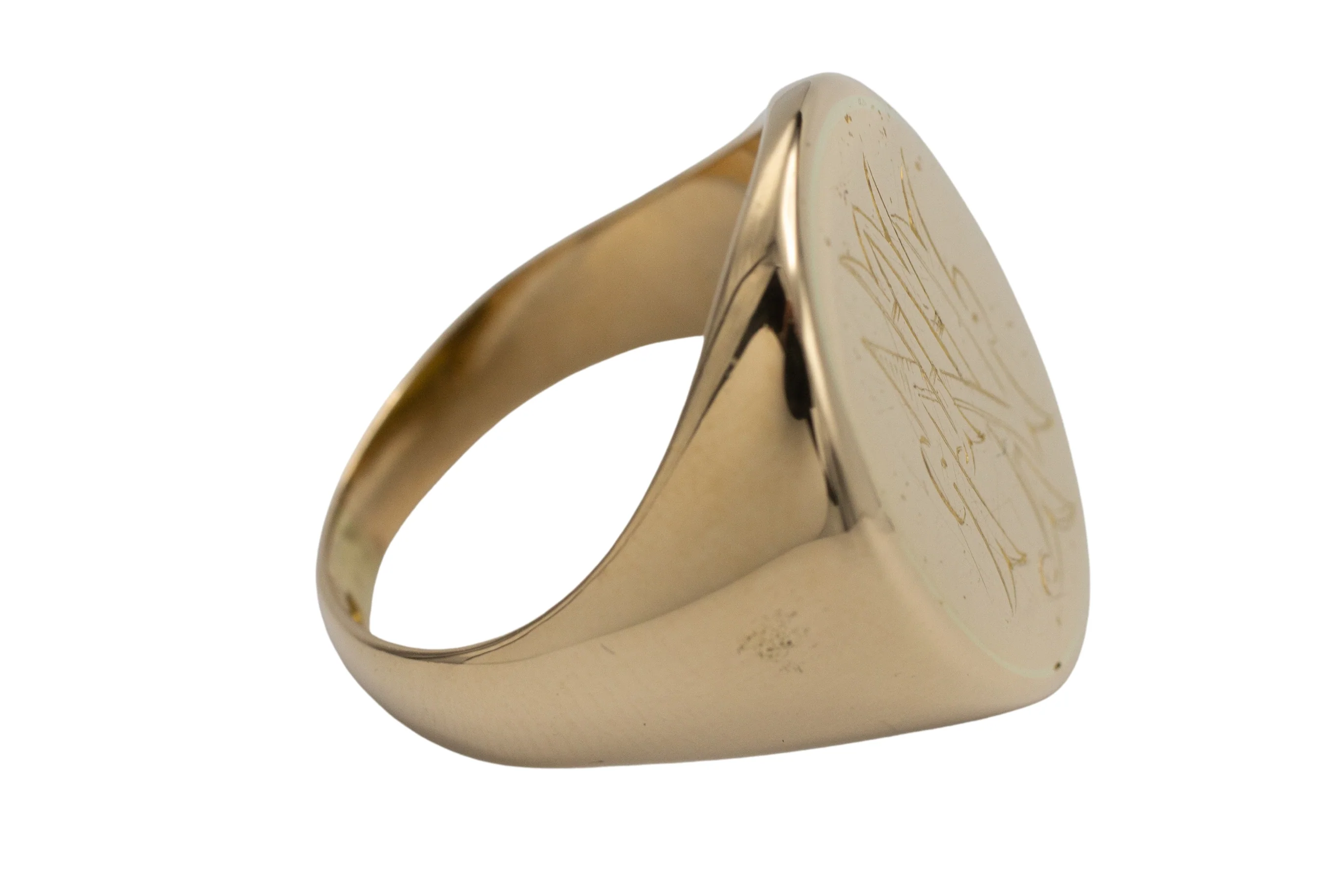 Large heavy antique signet ring from 1910 - Image 5