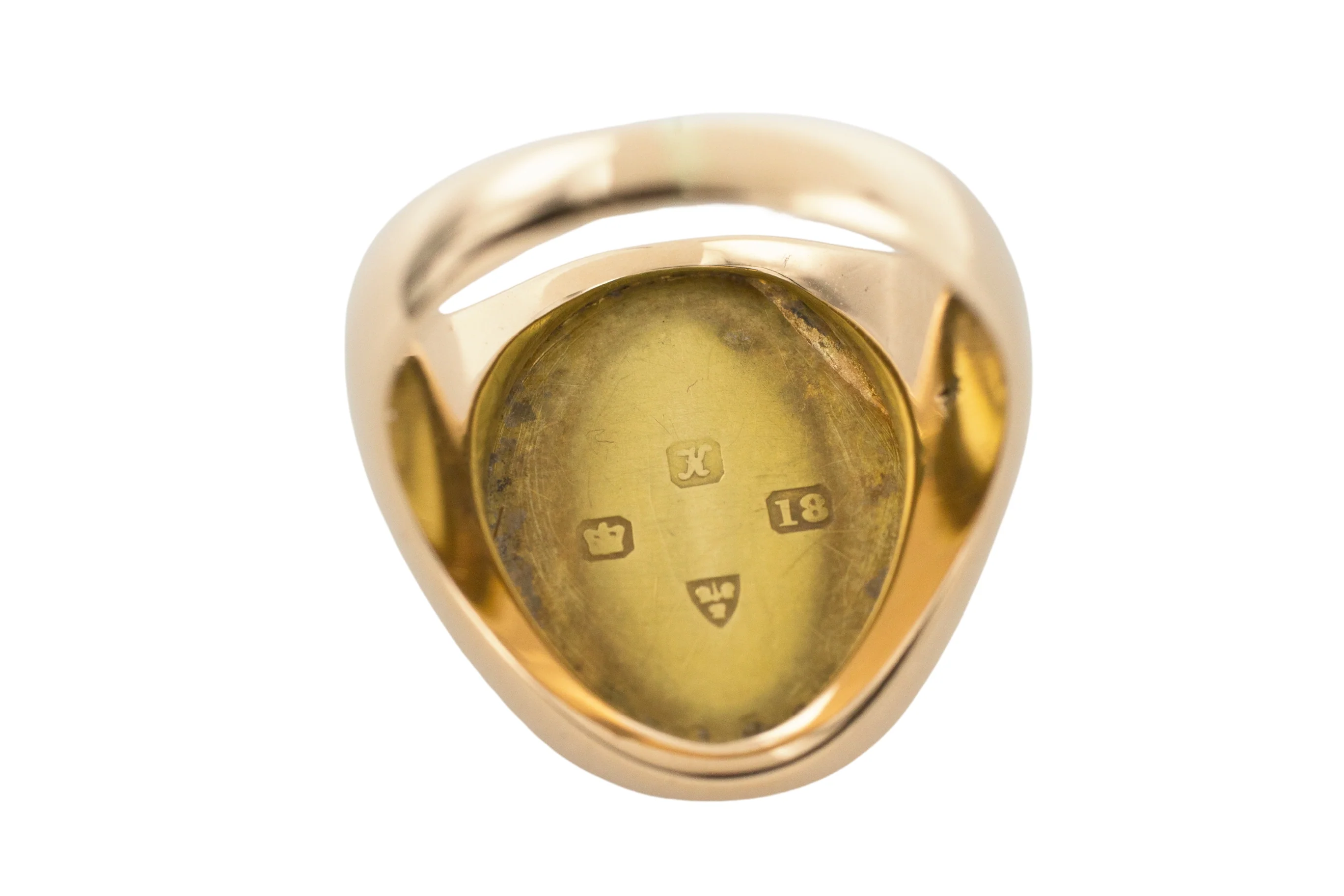 Large heavy antique signet ring from 1910 - Image 6