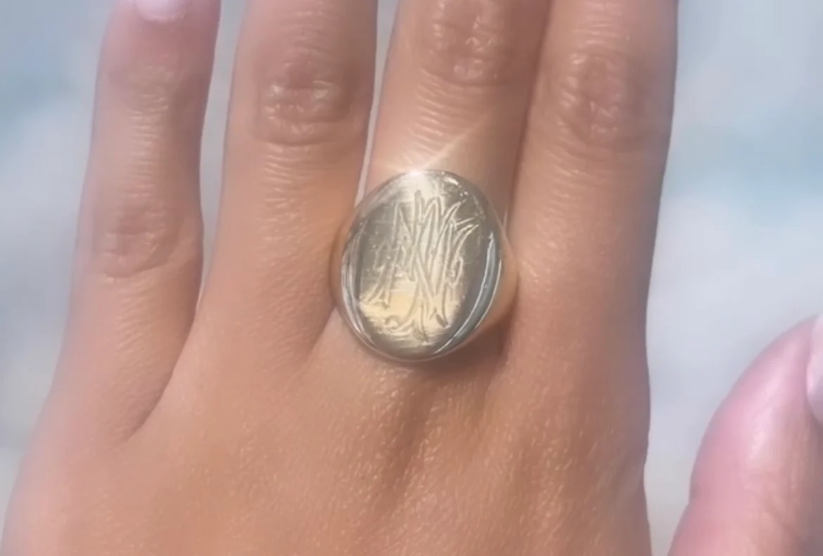 Large heavy antique signet ring from 1910 - Image 7