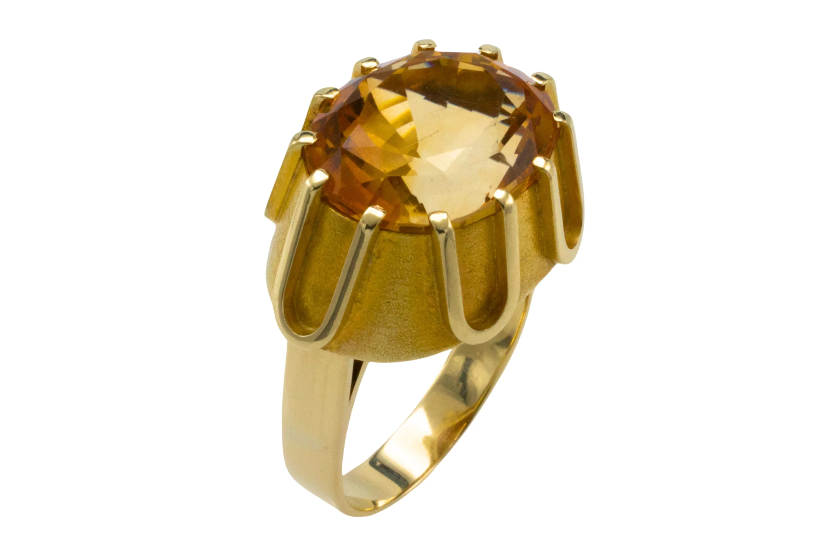 Large vintage citrine ring in 14 carat gold - Image 4