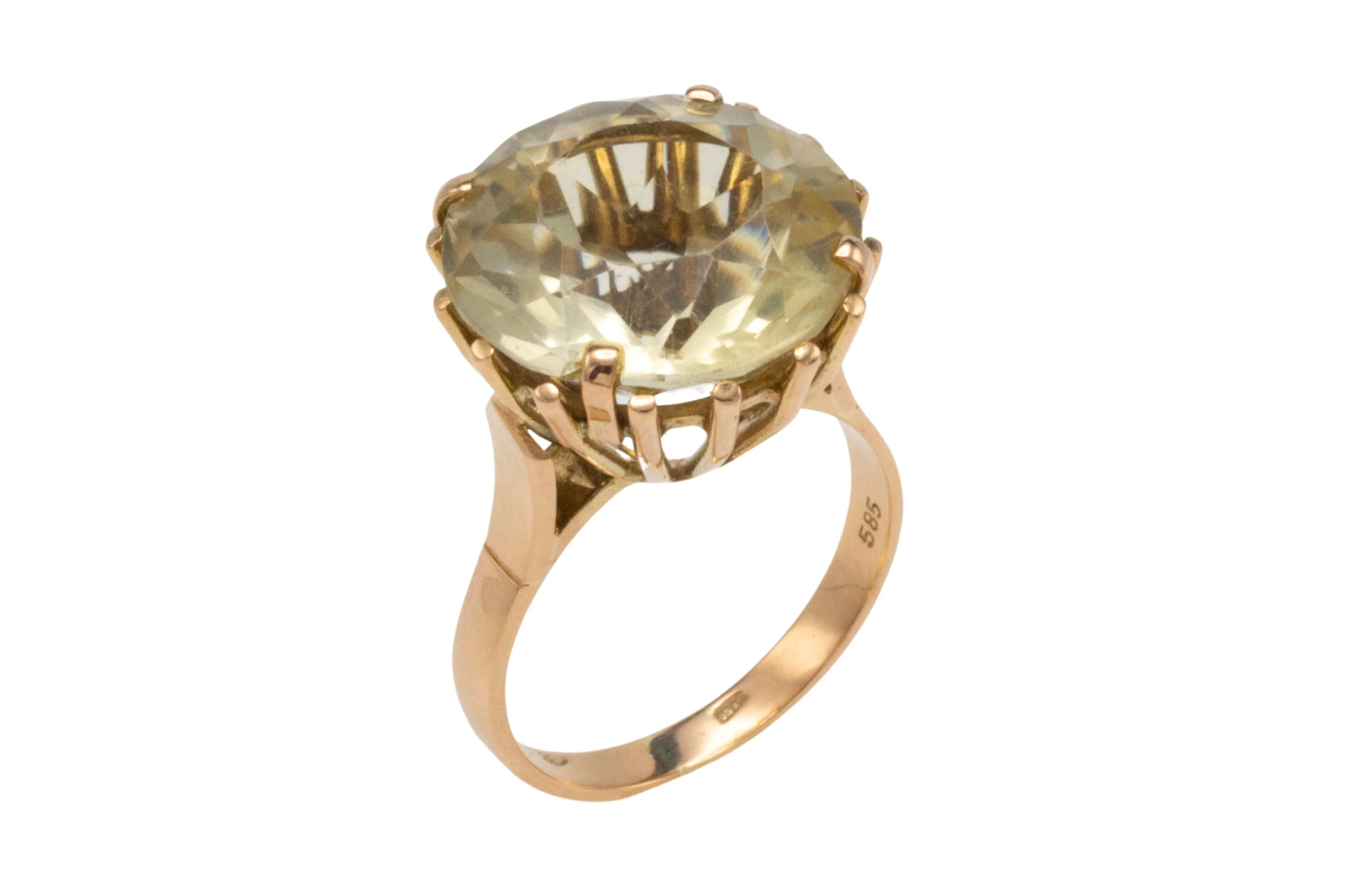 Lemon quartz ring in 14 carat gold - Image 3
