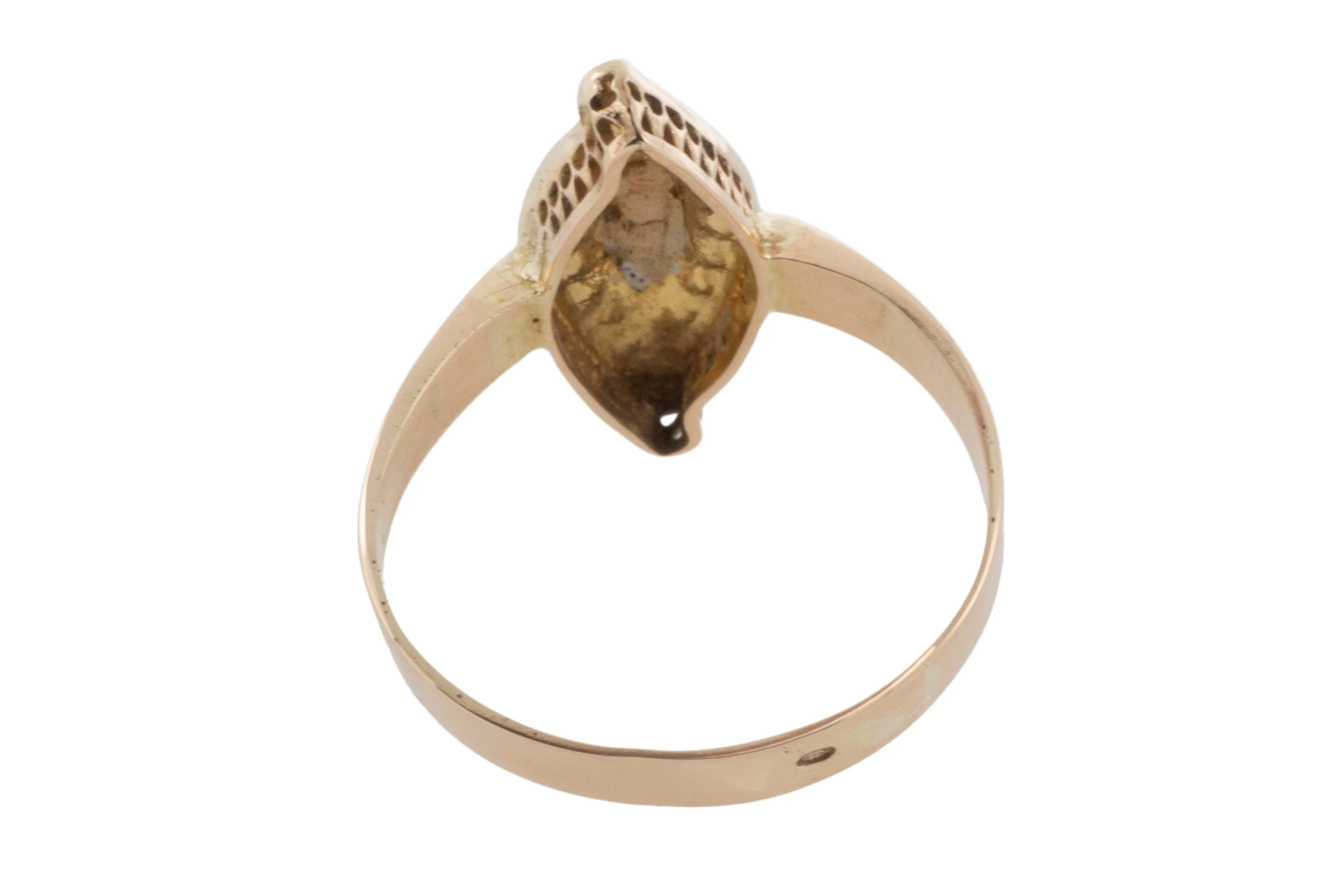 Marquise opal and seed pearl ring in 14 carat gold - Image 5
