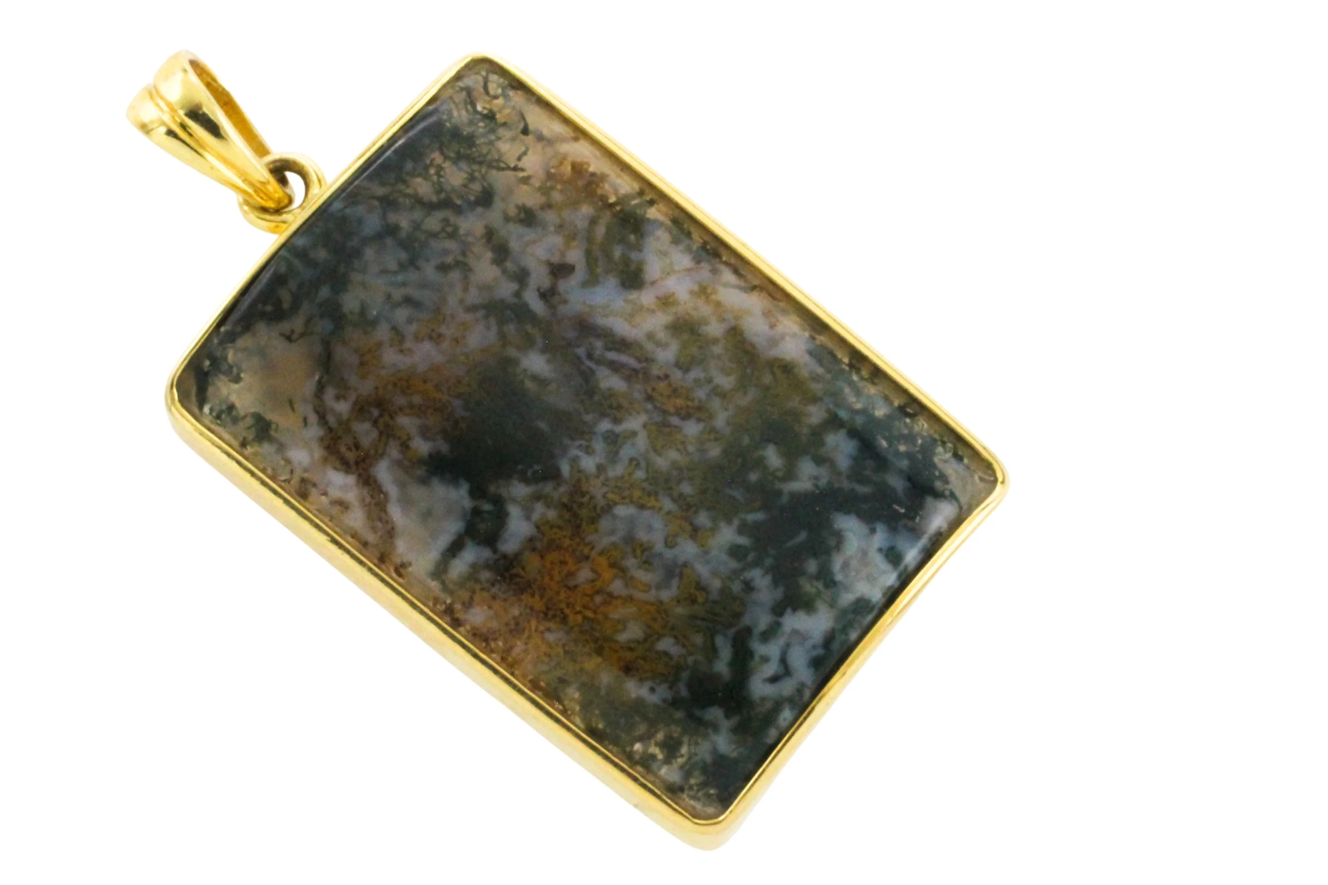 Moss agate pendant in 18 carat gold - Image 2